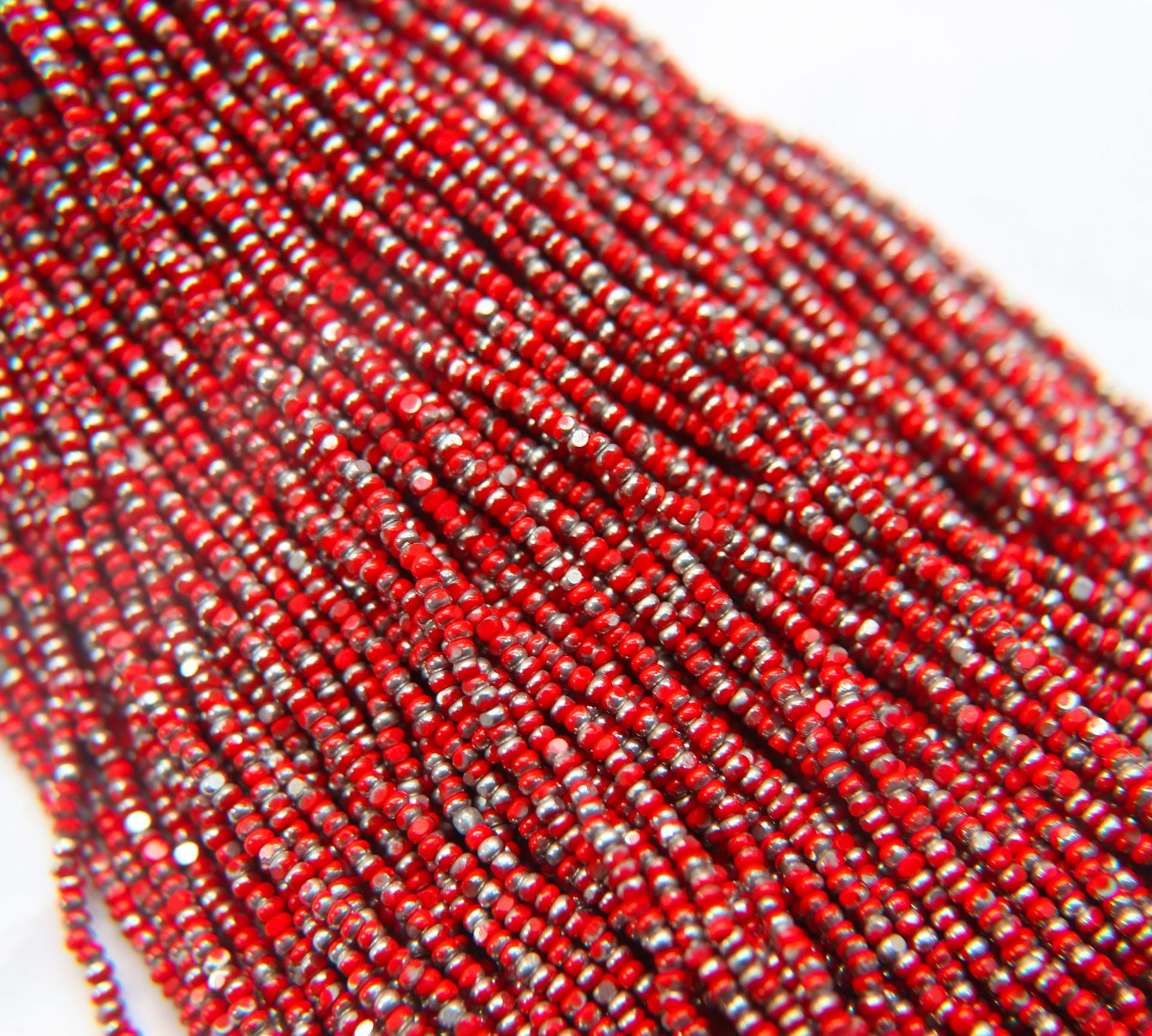 11/0 Charlotte Cut Beads Patina Light Red Opaque Silver 10/20/50/250/500 Grams