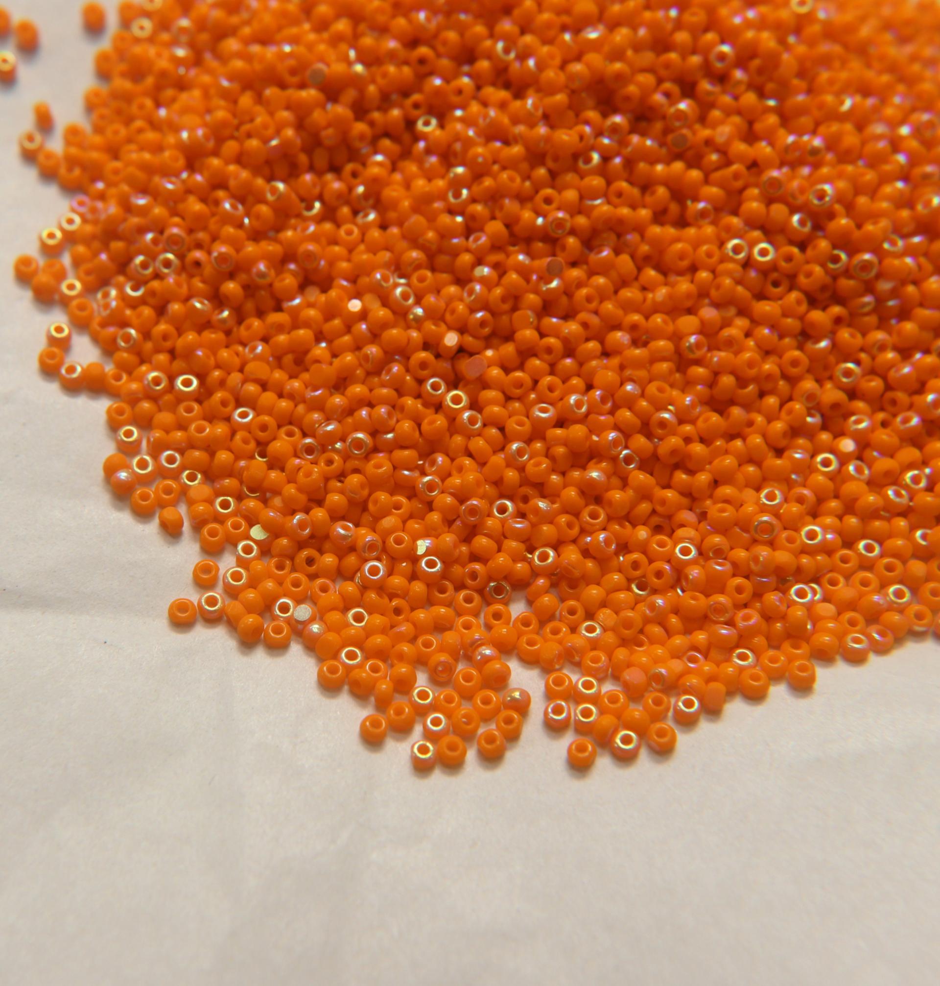 13/0 Charlotte Cut Beads Patina Opaque Light Orange Aurore Boreale PREMIUM MATERIALS native supplies jewelry making beads