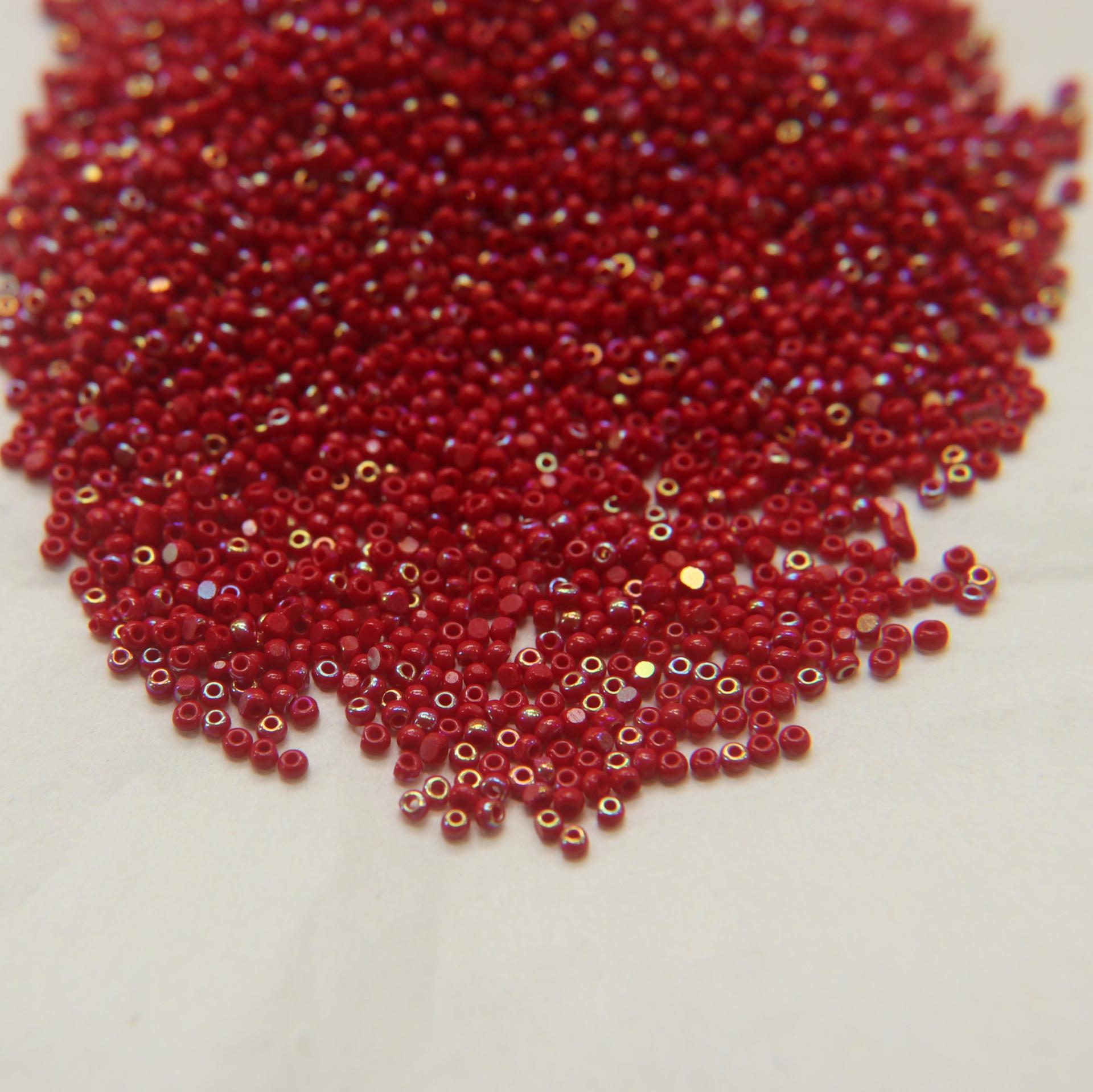 11/0 Charlotte Cut Beads Patina Opaque Cherry Red Aurore Boreale 10/20/50/250/500 Grams PREMIUM MATERIALS, Native supplies