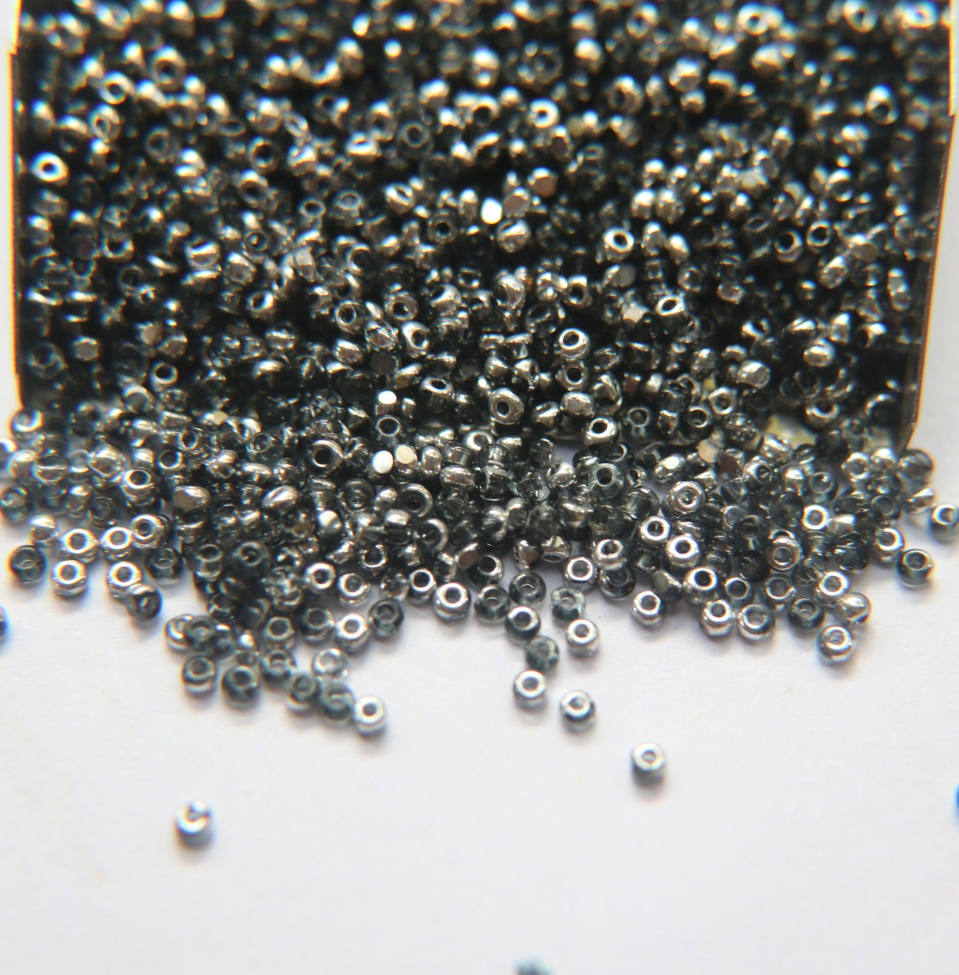 13/0 Charlotte Cut Beads Patina Transparent Black Diamond Silver 5/10/20/50/250/500 Grams glass beads, jewelry supply, findings, craft
