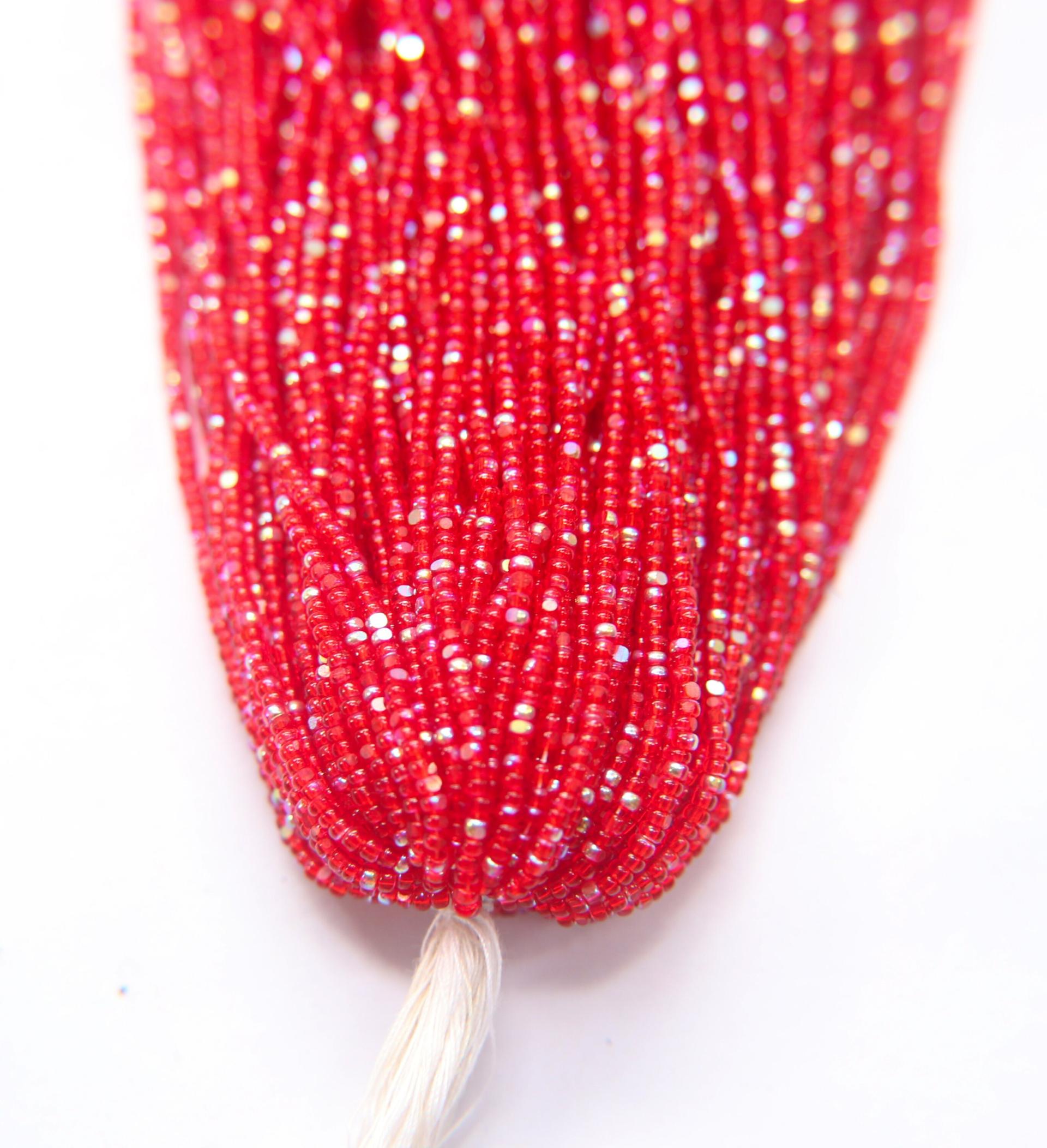 11/0 Hanks Charlotte Cut Beads Patina Transparent Light Siam Aurore Boreale  1/5/25/50/100 Hanks PREMIUM SEED BEADS, Native Supplies