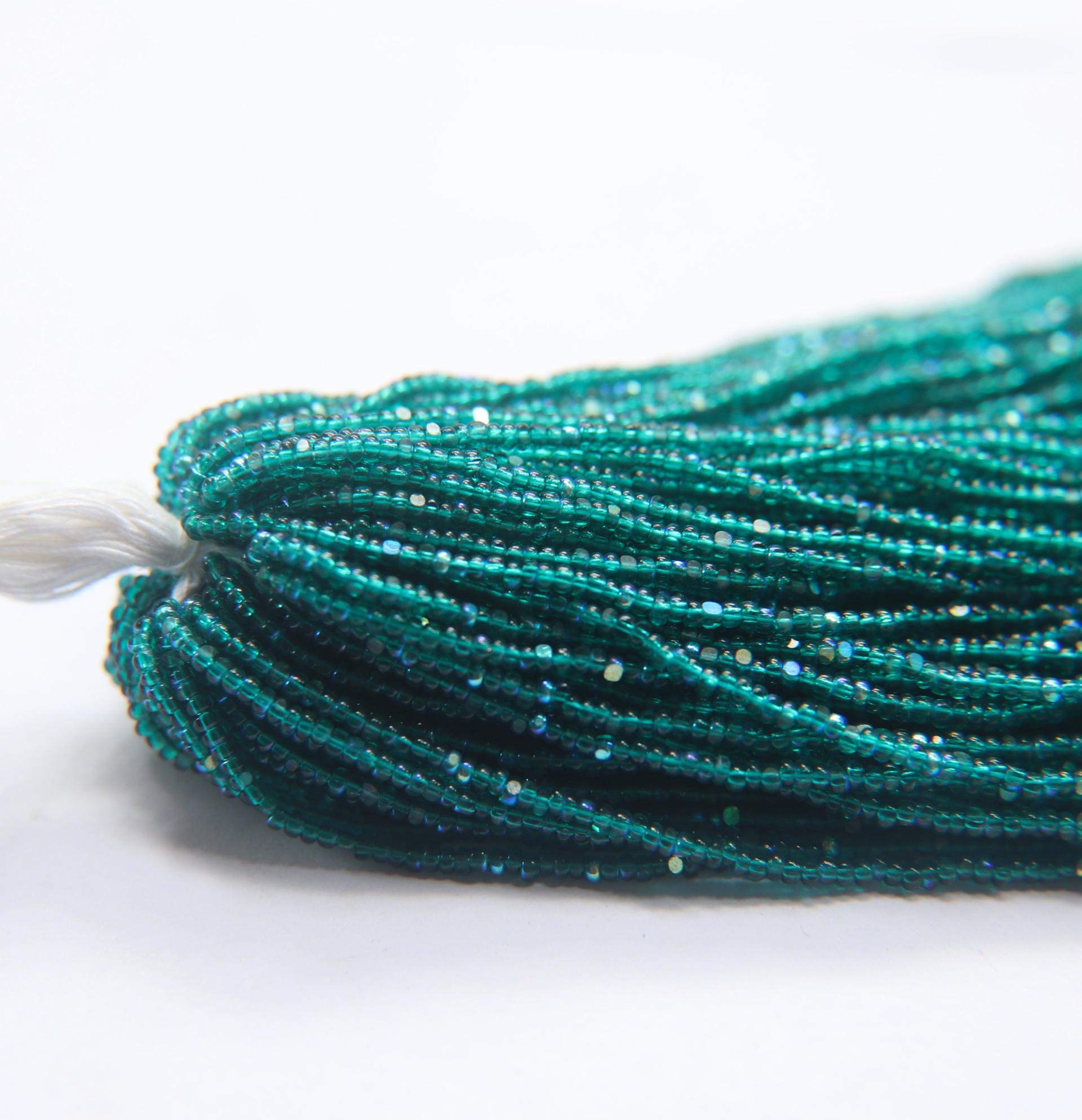 11/0 Hanks Charlotte Cut Beads Patina Transparent Teal Green Aurore Boreale 1/5/25/50/100 Hanks PREMIUM SEED BEADS