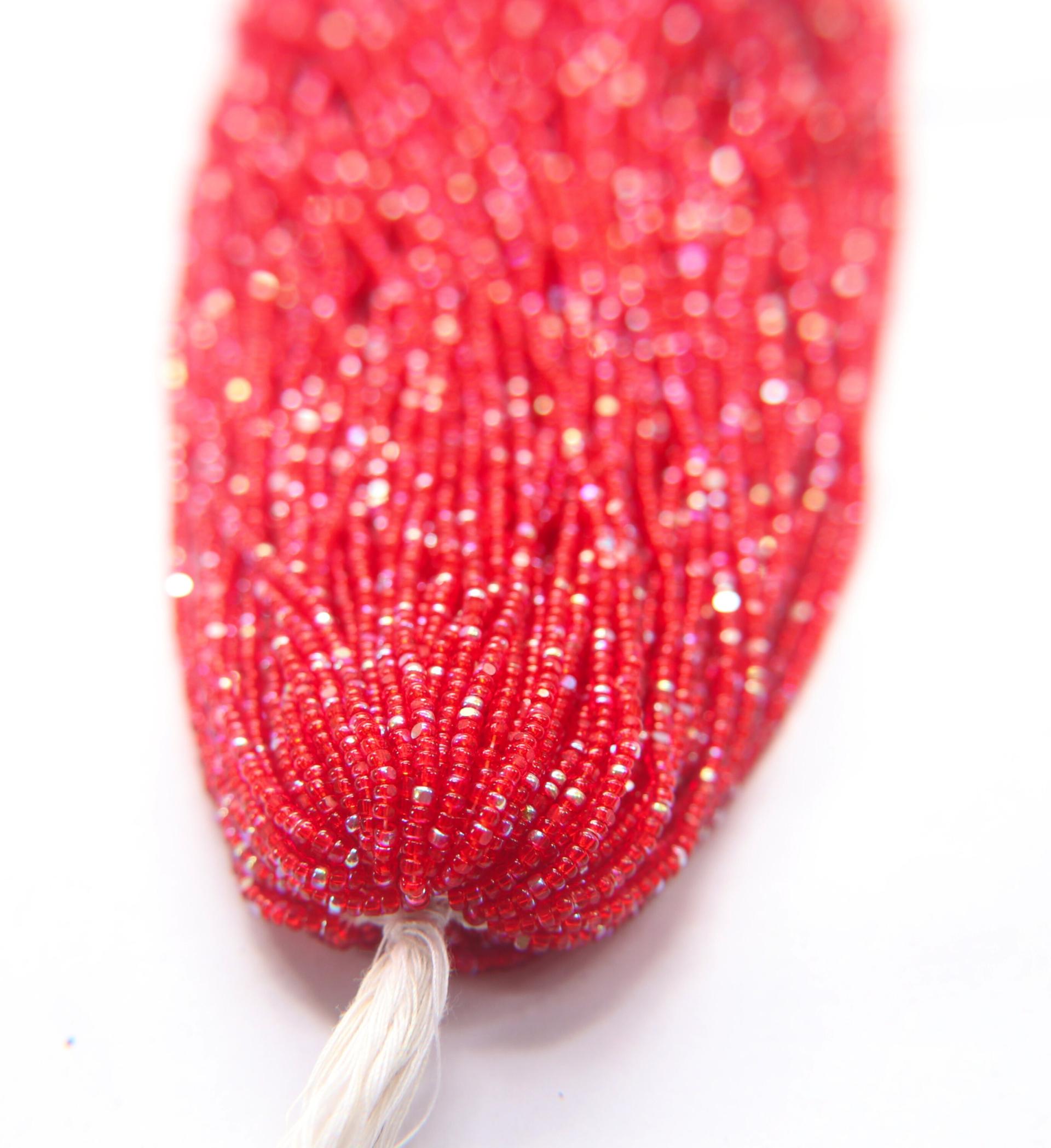 11/0 Hanks Charlotte Cut Beads Patina Transparent Light Siam Aurore Boreale  1/5/25/50/100 Hanks PREMIUM SEED BEADS, Native Supplies