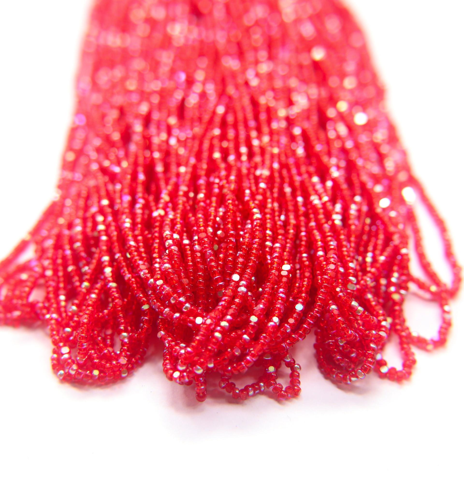 11/0 Hanks Charlotte Cut Beads Patina Transparent Light Siam Aurore Boreale  1/5/25/50/100 Hanks PREMIUM SEED BEADS, Native Supplies