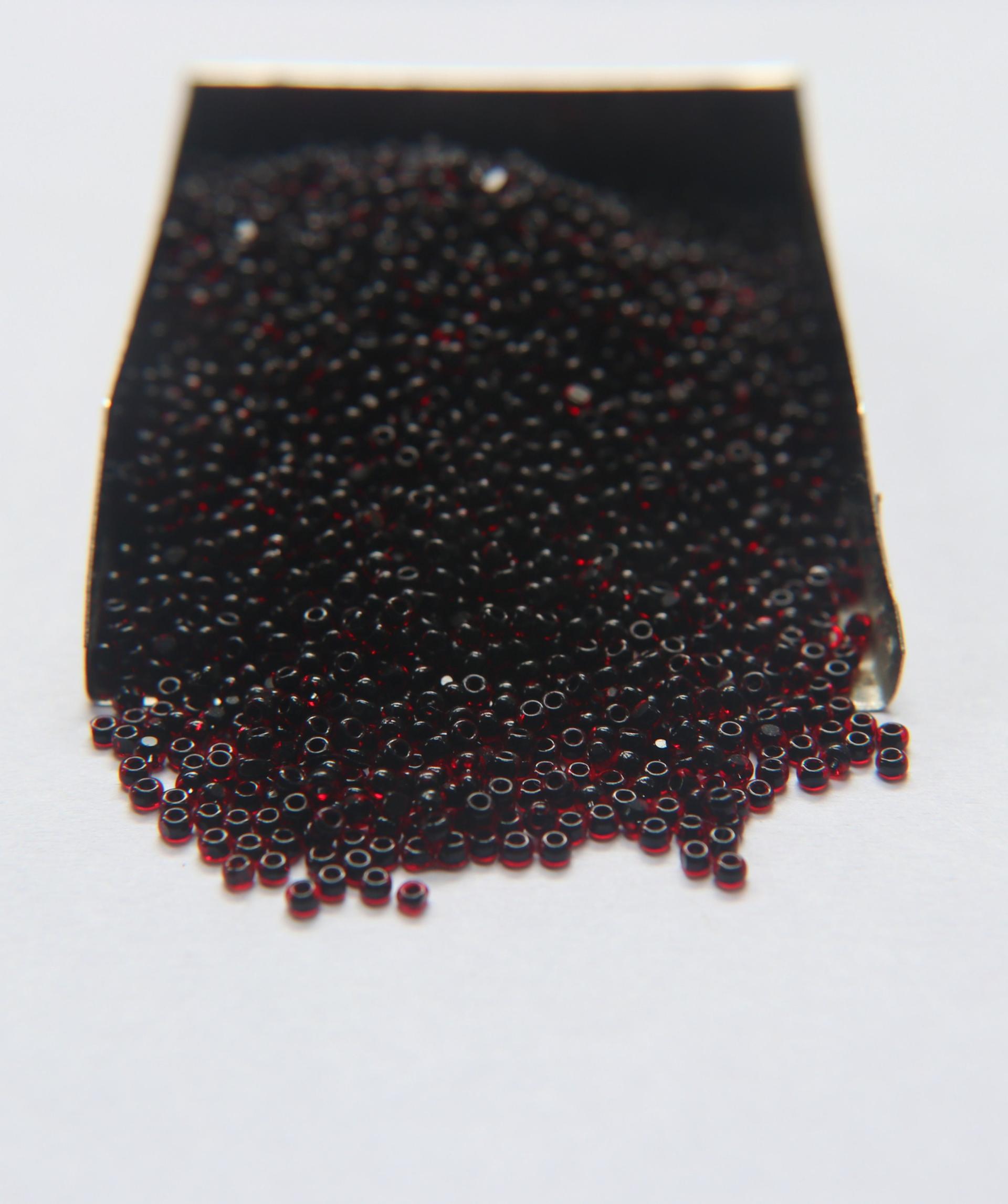 11/0 True cuts Charlotte Beads Dark Red Jet Lined 10/20/50/250/500 Grams PREMIUM SEED BEADS, Native Supply