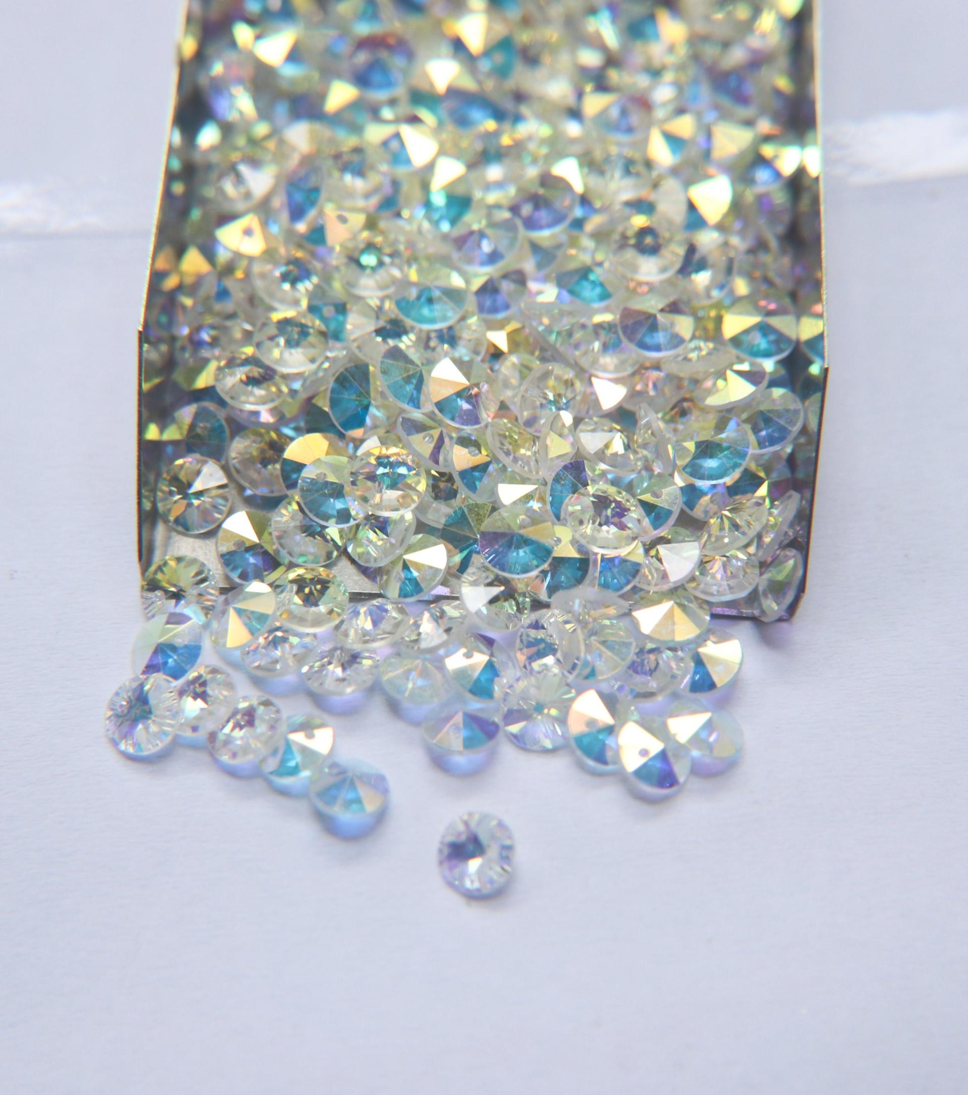6mm SWAROVSKI 6428 Rivoli Crystal Pendant Beads in (13 Colors) 2/4/24/72/144 Pieces PREMIUM Materials, Crystal findings