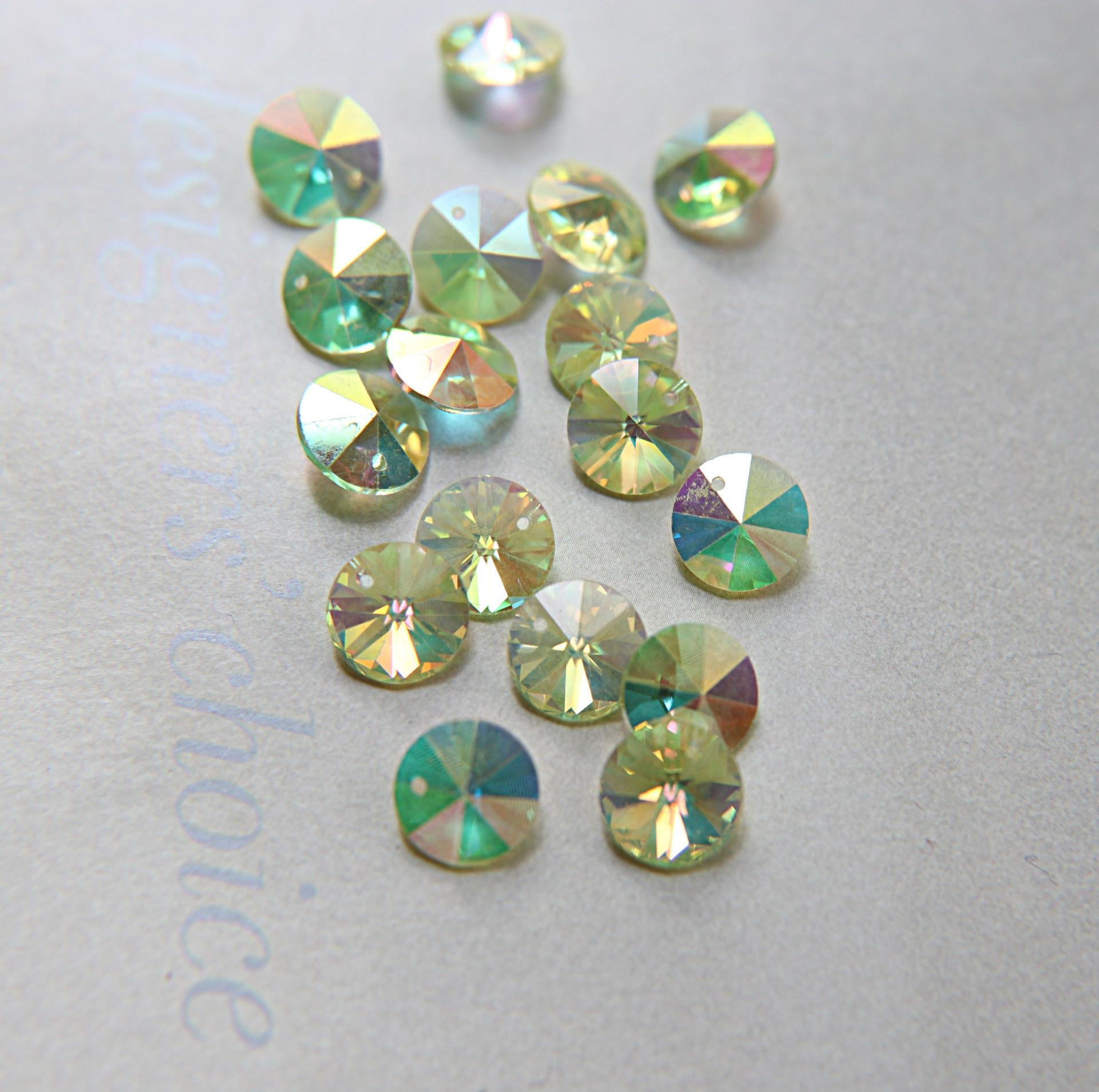 10mm SWAROVSKI 6428 Rivoli Crystal Pendant Beads in (8 Colors) 2/4/24/72/144 Pieces