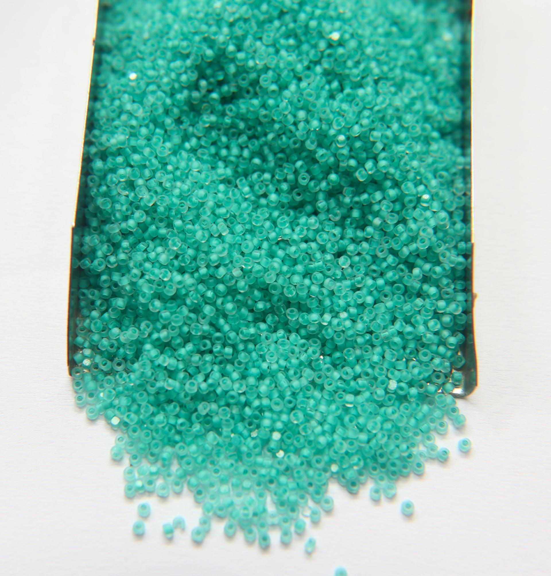11/0 Charlotte Cut Beads Crystal Matt Mint Lined 10/20/50/250/500 Grams embroidery materials, jewelry making, native vintage beads