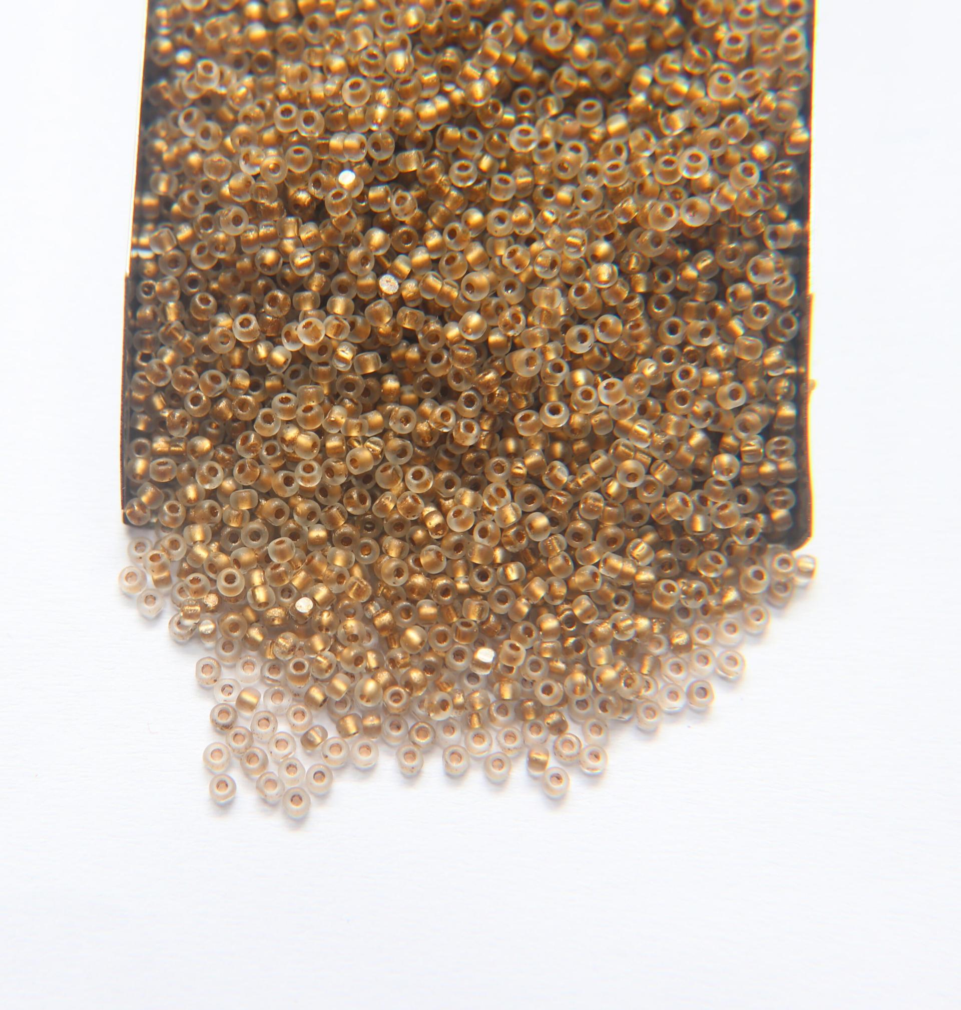 11/0 Charlotte Cut Beads Crystal Matt Bronze Lined 10/20/50/250/500 Grams embroidery materials, jewelry making, native vintage beads
