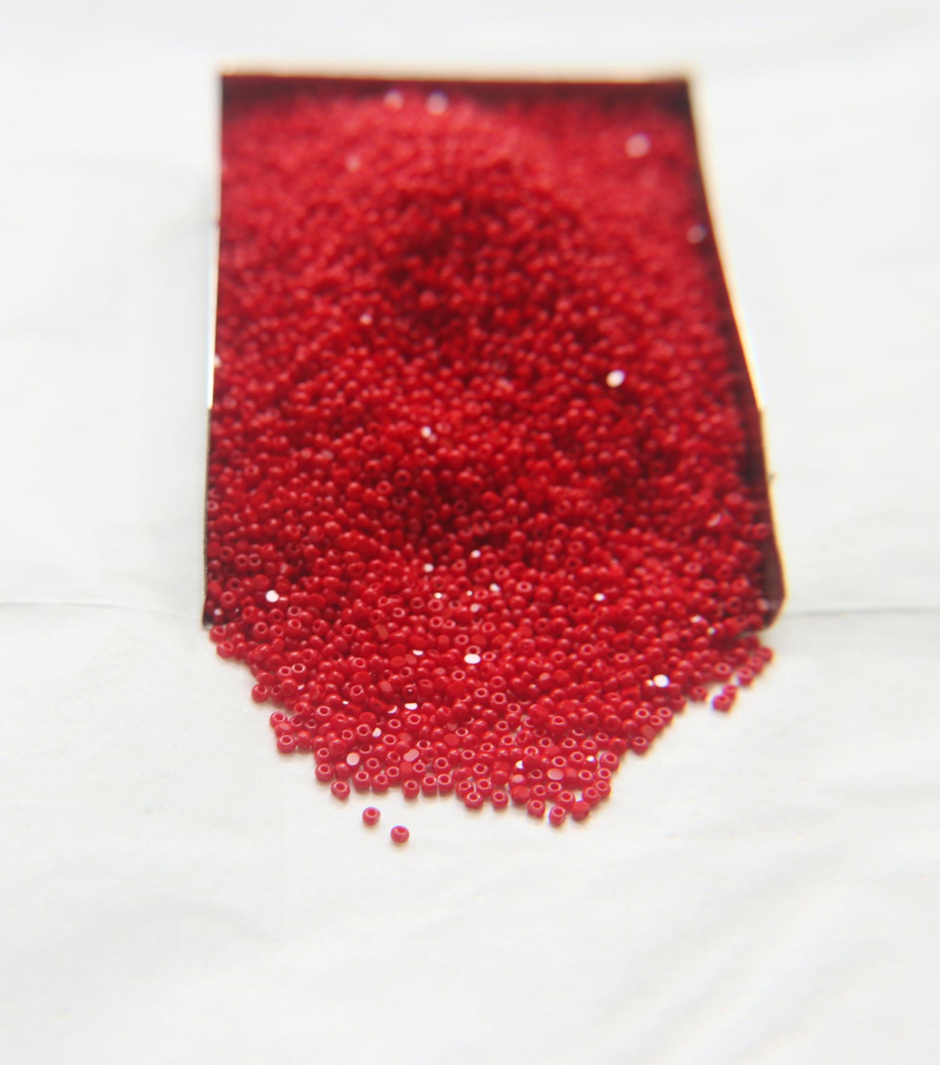 13/0 Charlotte Cut Beads Opaque Red Coral 5/10/20/50/250/500 craft supplies, jewelry making, embroidery materials, vintage