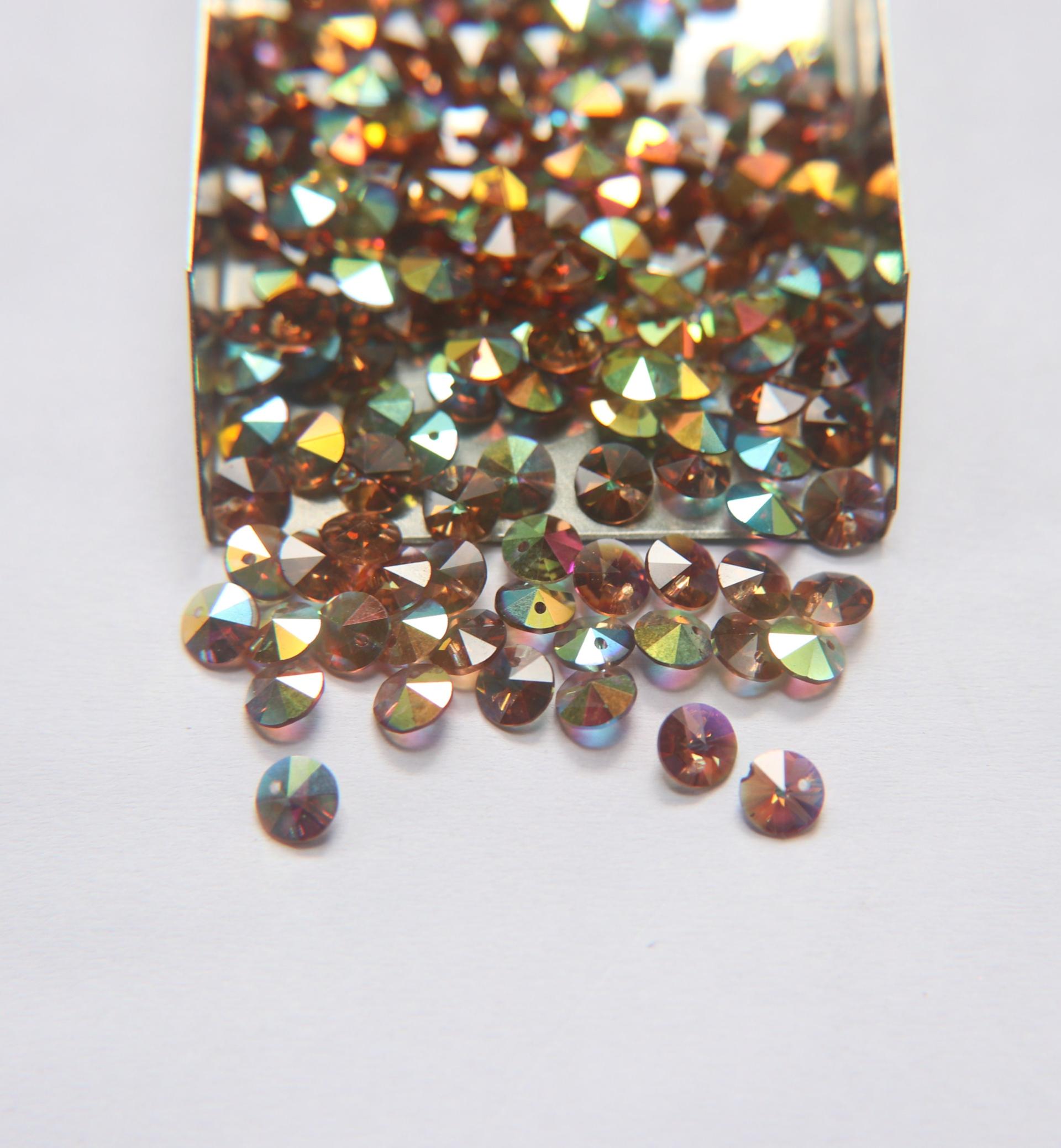 6mm SWAROVSKI 6428 Rivoli Crystal Pendant Beads in (13 Colors) 2/4/24/72/144 Pieces PREMIUM Materials, Crystal findings