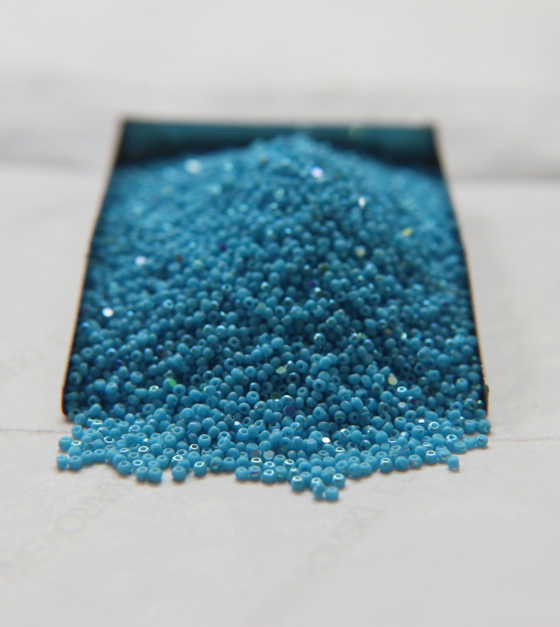 13/0 Charlotte Cut Beads Patina Turquoise Opaque Aurore Boreale 5/10/20/50/250/500 Grams craft supplies, jewelry making, embroidery material