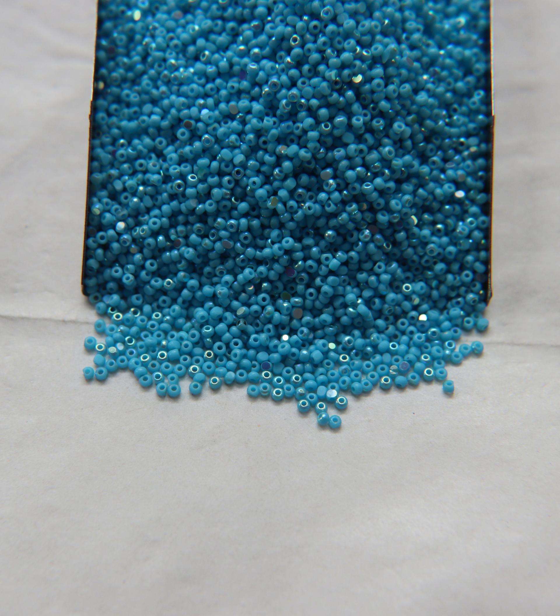 13/0 Charlotte Cut Beads Patina Turquoise Opaque Aurore Boreale 5/10/20/50/250/500 Grams craft supplies, jewelry making, embroidery material