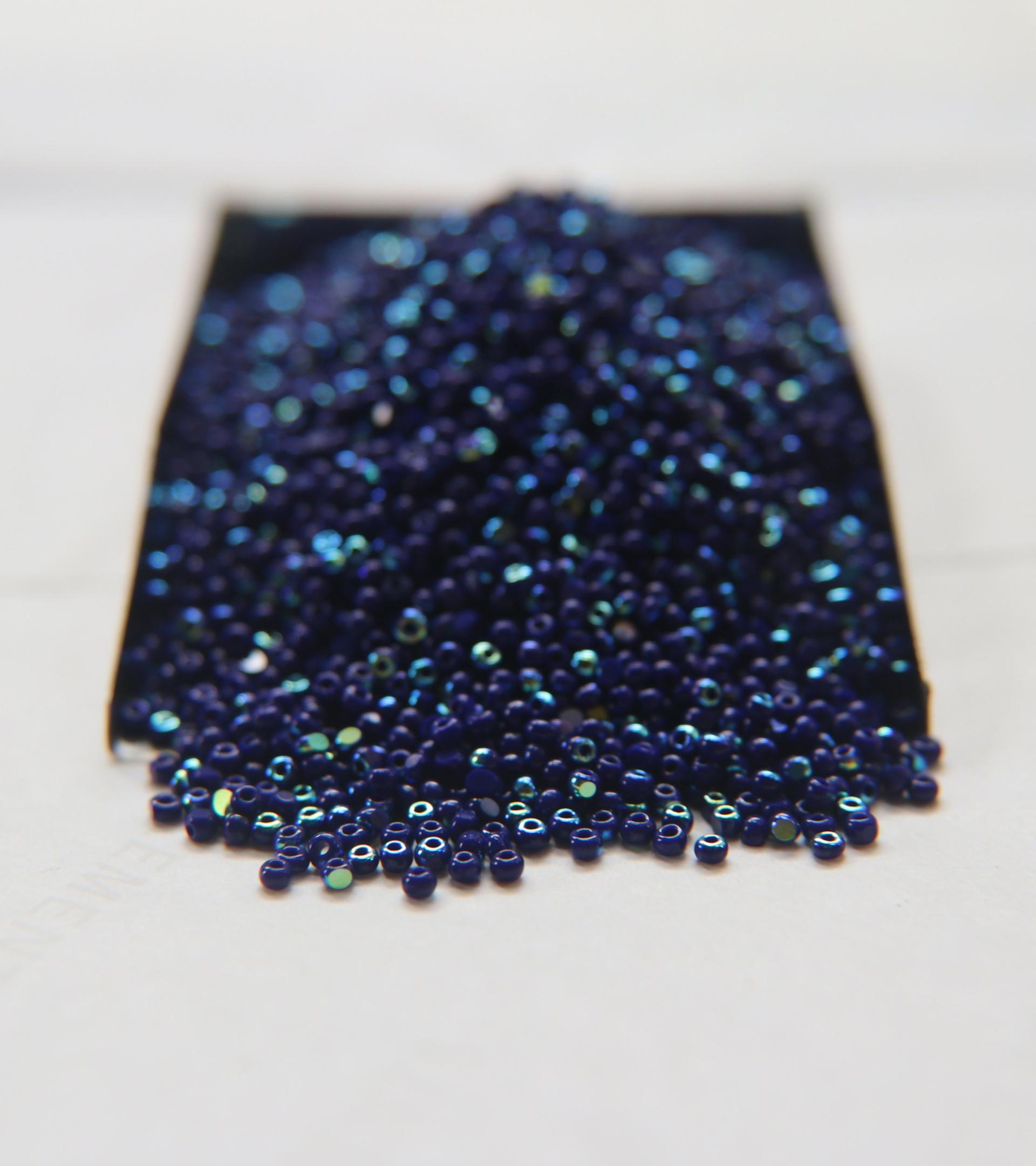 11/0 Charlotte Cut Beads Patina Opaque Dark Navy Blue Aurore Boreale 10/20/50/250/500 Grams 1300 Pieces