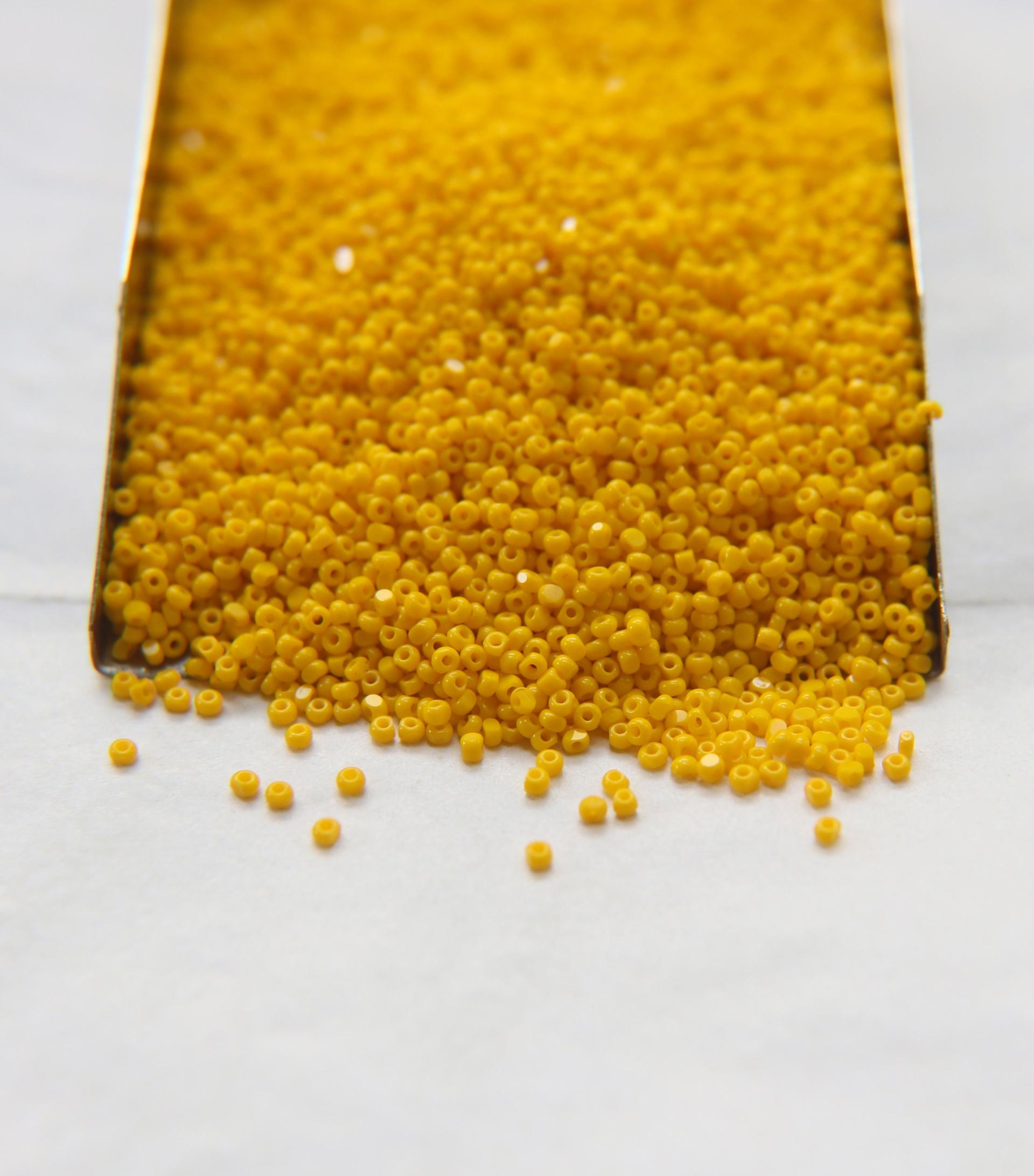 13/0 Charlotte Cut Beads 1.6 MM 83130 Dark Yellow Opaque 5/10/20/50/250/500 Grams craft supplies, jewelry making, embroidery materials