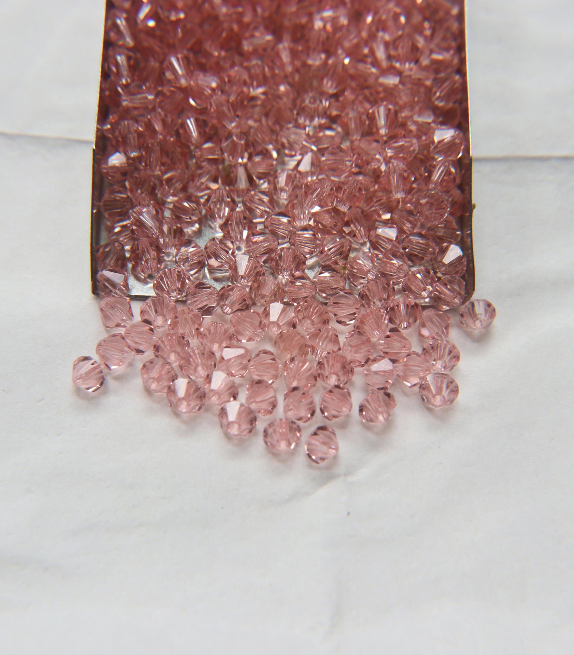 5mm Rose Peach Swarovski Bicone beads Cuts 12/36/72/144/432/720 Pieces (550) VINTAGE SWAROVSKI, jewelry making, embroidery materials, craft