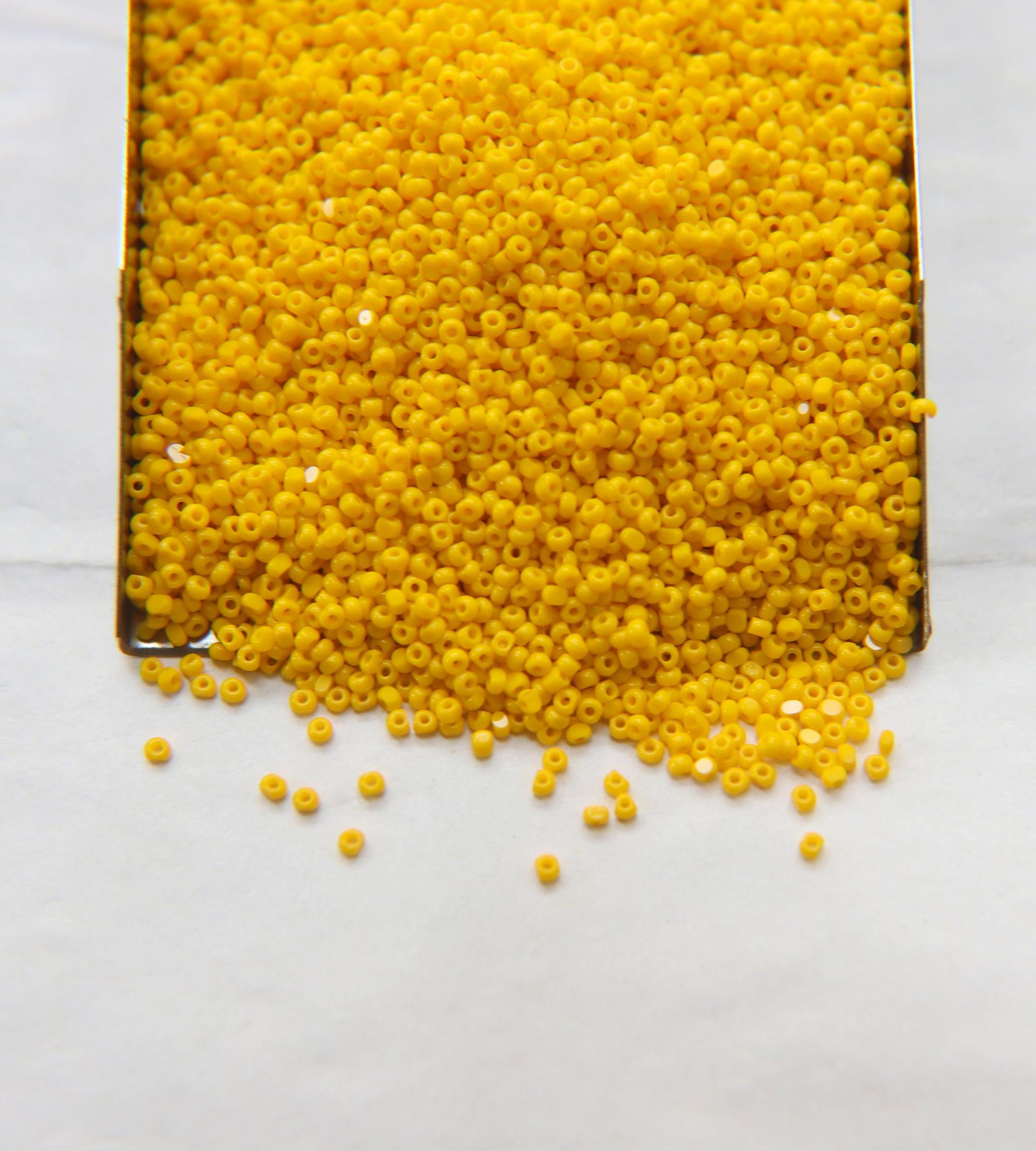 13/0 Charlotte Cut Beads 1.6 MM 83130 Dark Yellow Opaque 5/10/20/50/250/500 Grams craft supplies, jewelry making, embroidery materials