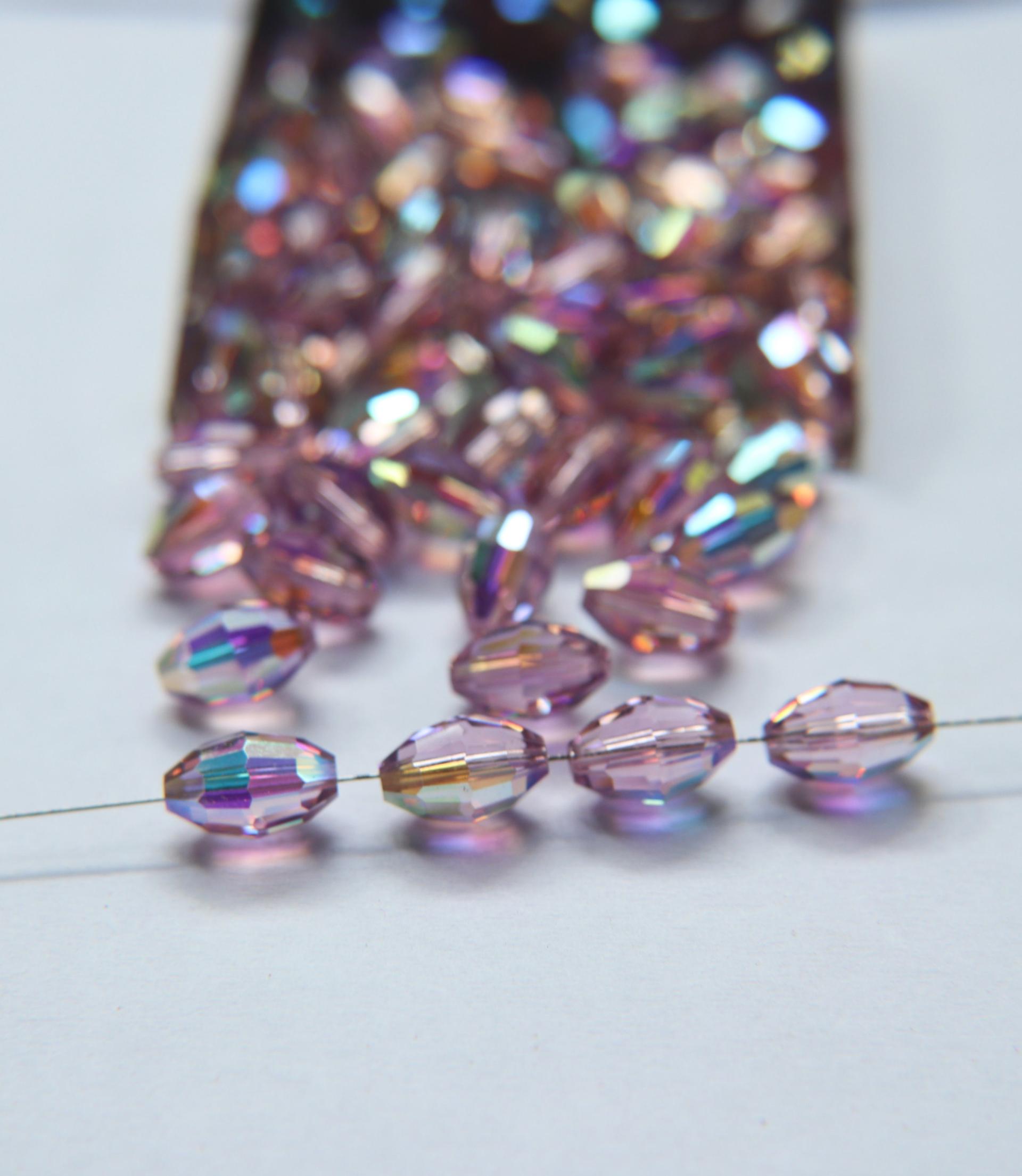 5200 Vintage 12x8 mm Swarovski crystal bead oval shape Light Amethyst Aurore Boreale 2/12/36 Pieces, fancy beads decorations, wedding