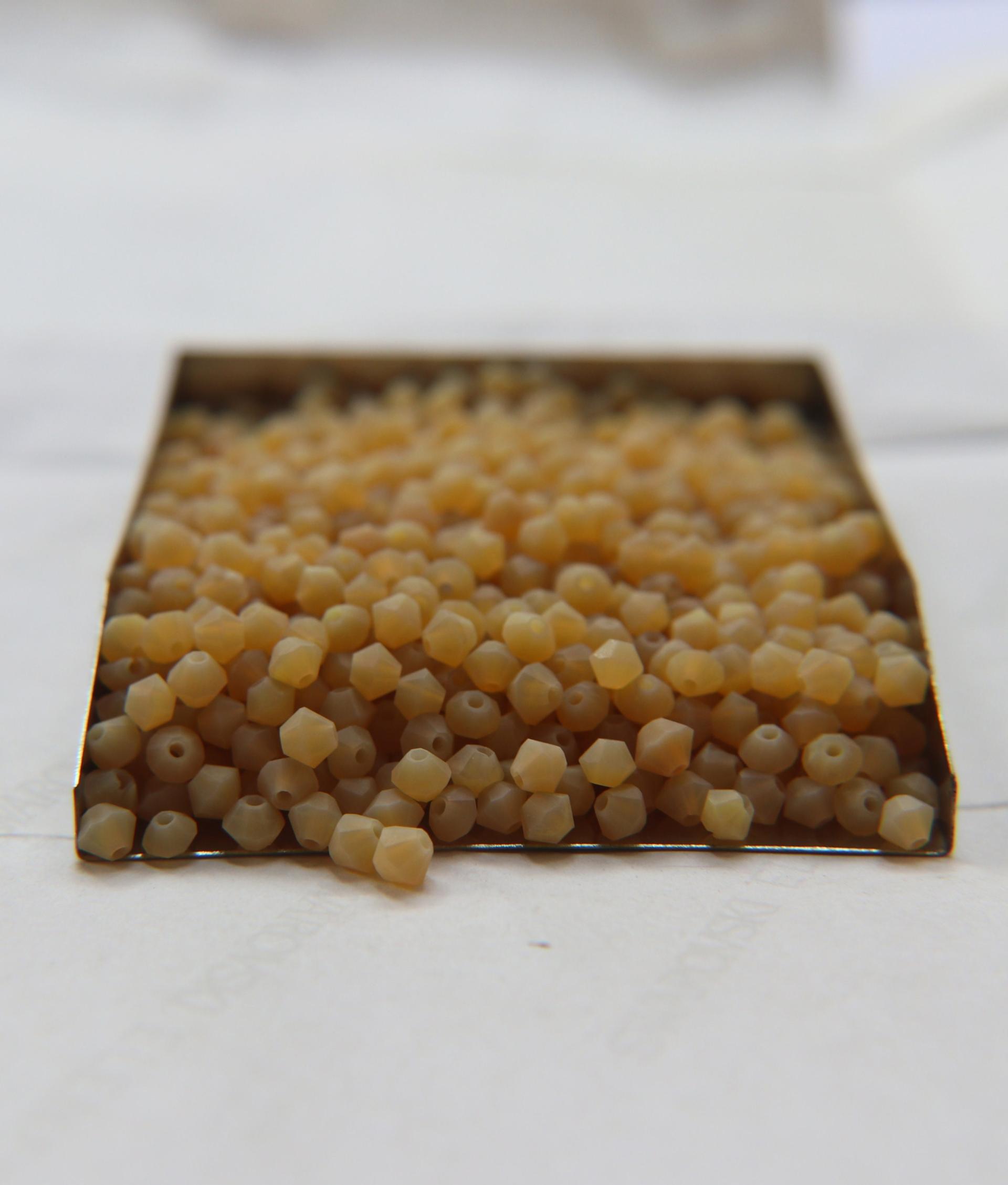 4mm Matt Wheat Opal Genuine Czech Bicone Rare Beads 36/72/144/432/720 Pieces embroidery materials, rare jewelry findings, craft supply