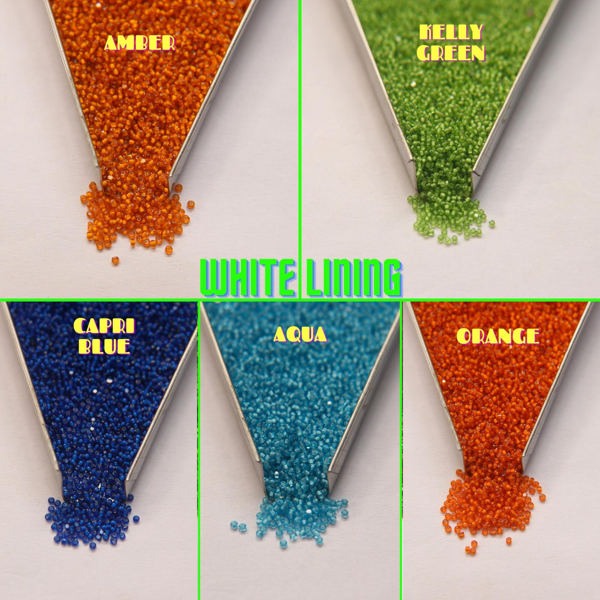 13/0 Charlotte Cut Beads in White Linings (17 Colors) 5/10/20/50/250/500 Grams PREMIUM SEED BEADS, native supplies, heart beads, love beads