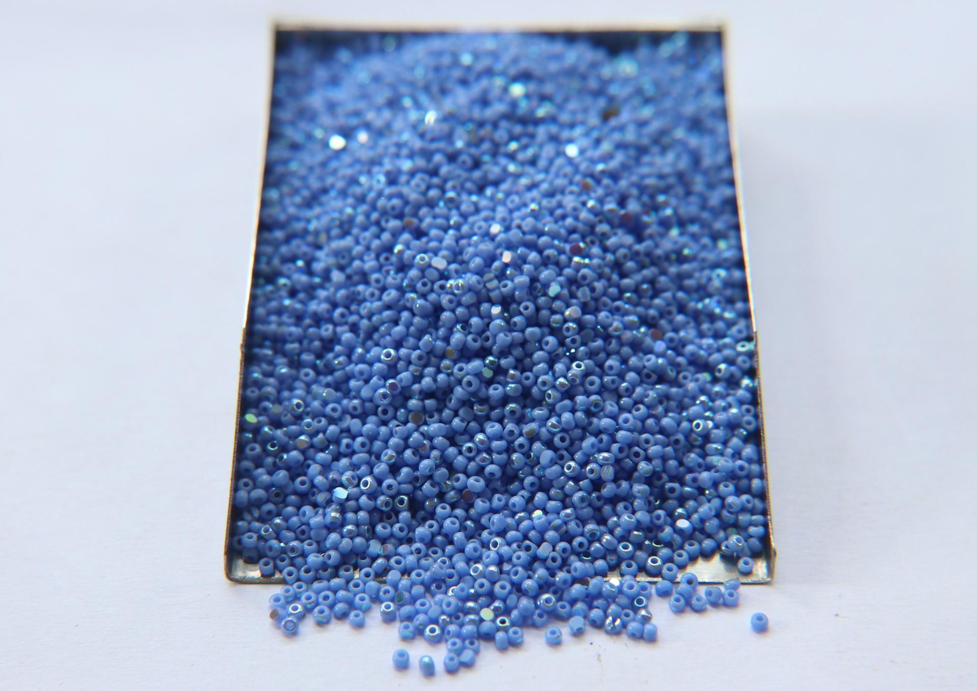 13/0 Charlotte Cut Beads Patina Opaque Light Sapphire Aurore Boreale 10/20/50/250/500 Grams PREMIUM MATERIALS