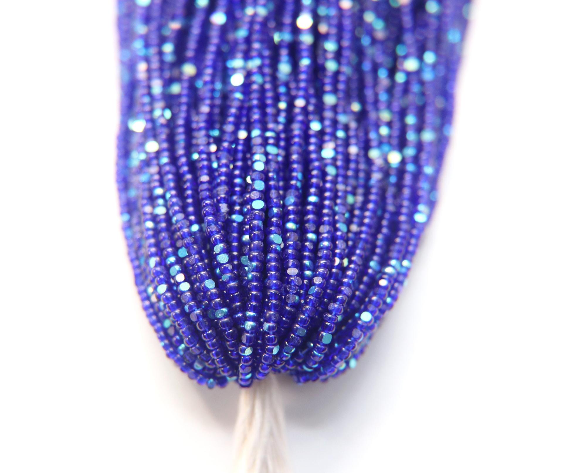 11/0 Hanks Charlotte Cut Beads Patina Dark Sapphire Transparent Aurore Boreale 1/5/25/50/100 Hanks PREMIUM SEED BEADS, Native Supplies