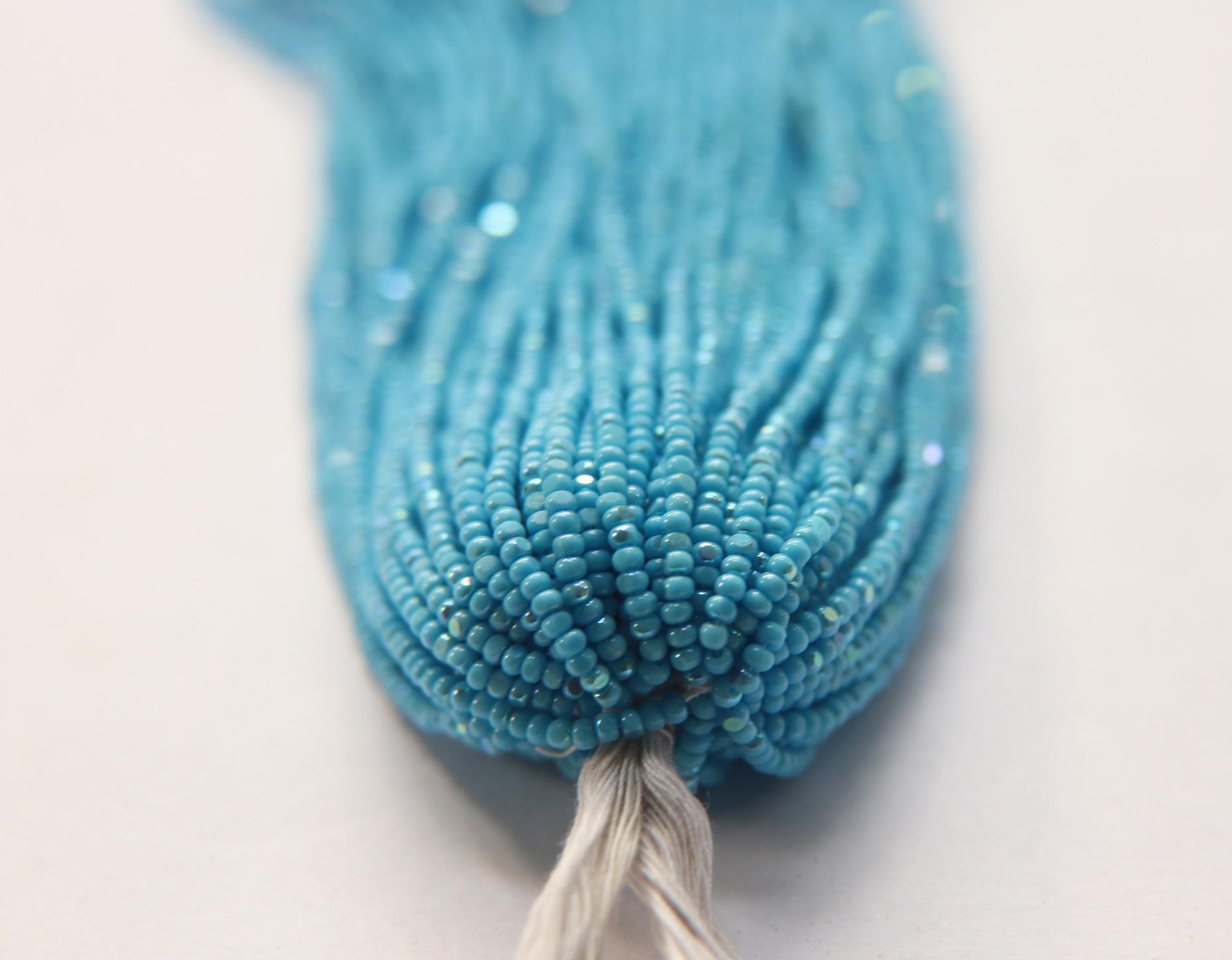 11/0 Hanks Charlotte Cut Beads Patina Turquoise Opaque Aurore Boreale 1/5/25/50/100 Hanks PREMIUM SEED BEADS, Native Supplies