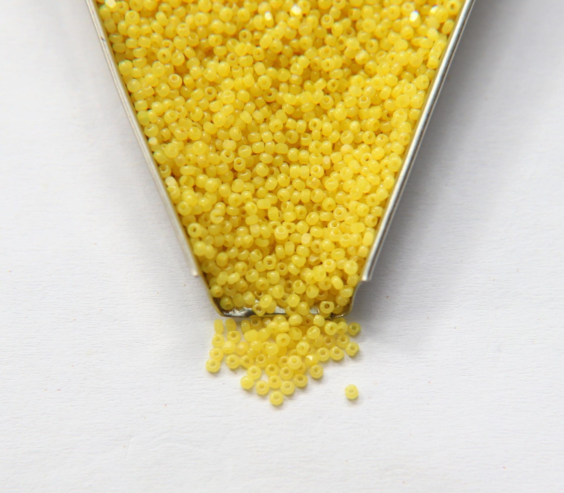 13/0 Charlotte Cut Beads Yellow Opal 5/10/20/50/250/500 Grams PREMIUM SEED BEADS, Native Supply