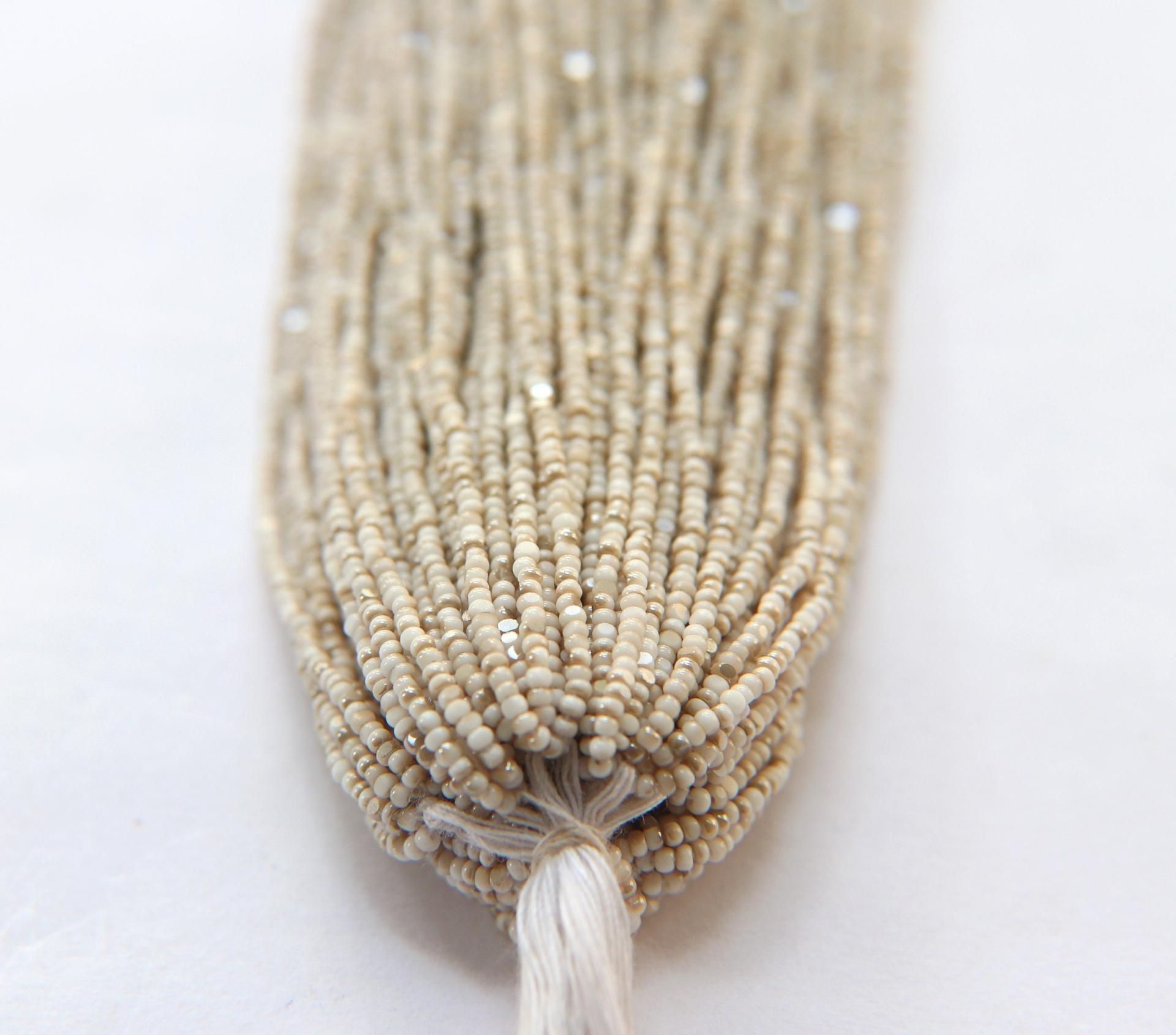 13/0 Hanks Charlotte Cut Beads Opaque Chalk White Golden Honey  1/5/25/50/100 Hanks 1.6mm glass beads, jewelry supply, craft supply