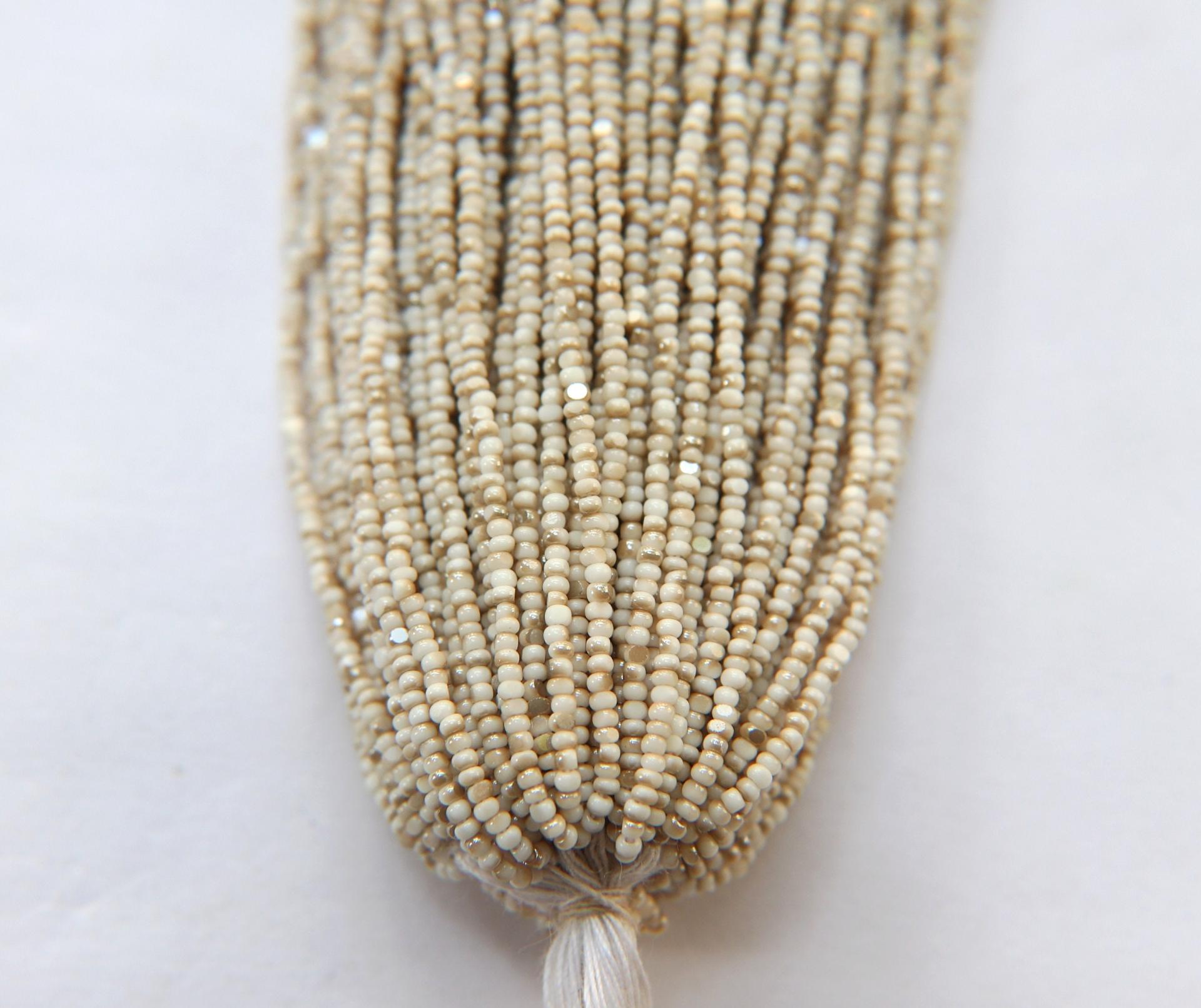 13/0 Hanks Charlotte Cut Beads Opaque Chalk White Golden Honey  1/5/25/50/100 Hanks 1.6mm glass beads, jewelry supply, craft supply