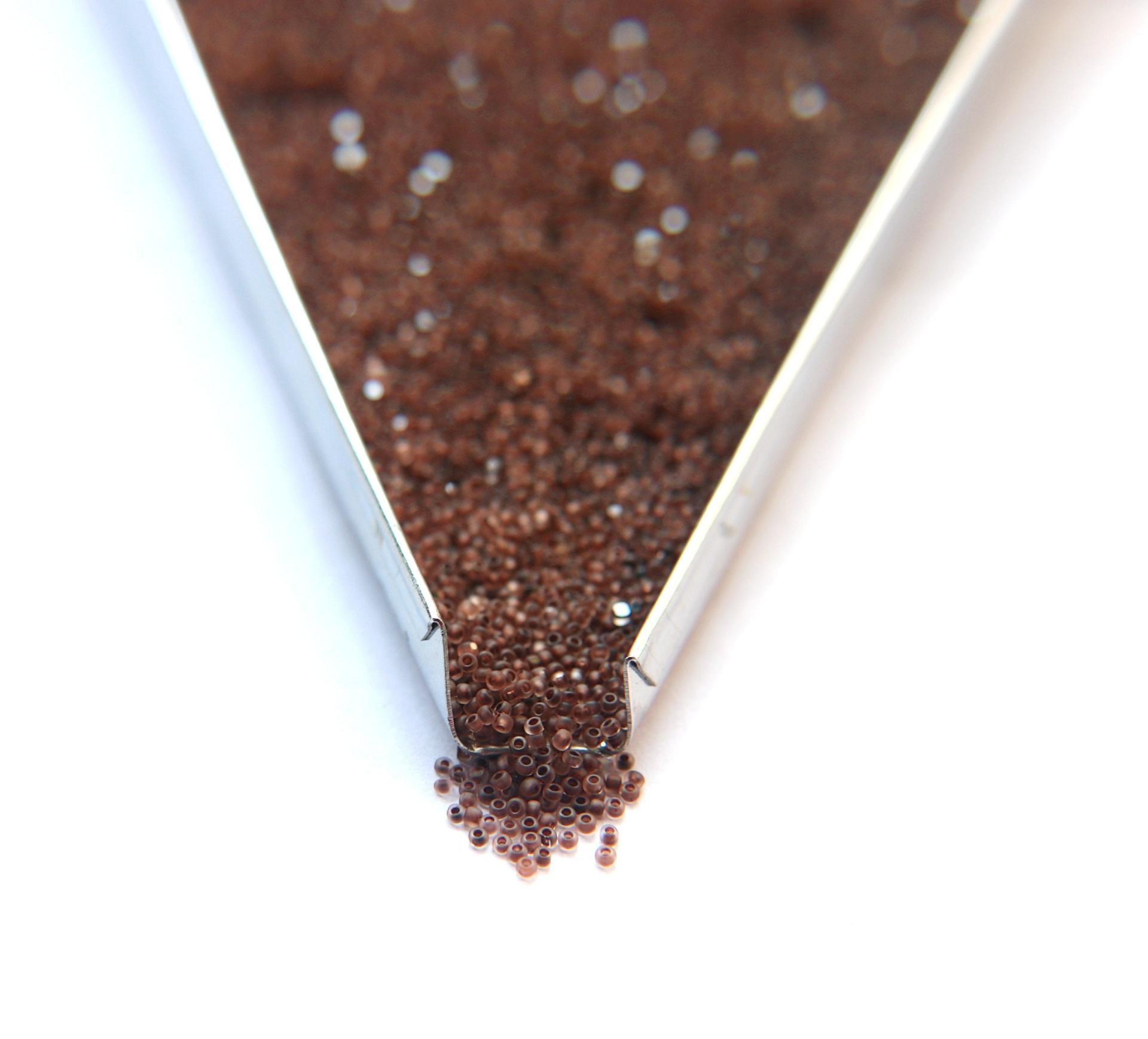 13/0 Charlotte Cut Beads Crystal Matt Mocca Lined 5/10/20/50/250/500 Grams embroidery materials, jewelry making, vintage beads