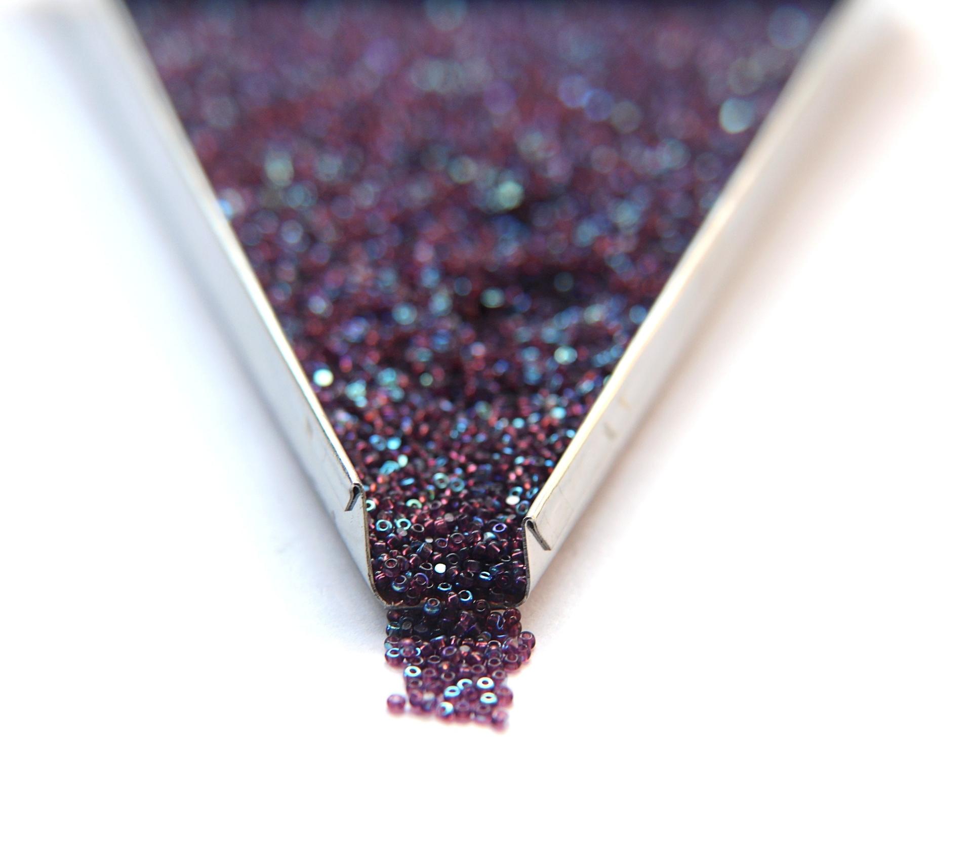 13/0 Charlotte Cut Beads Patina Transparent Amethyst Aurore Boreale 5/10/20/50/250/500 Grams PREMIUM MATERIALS