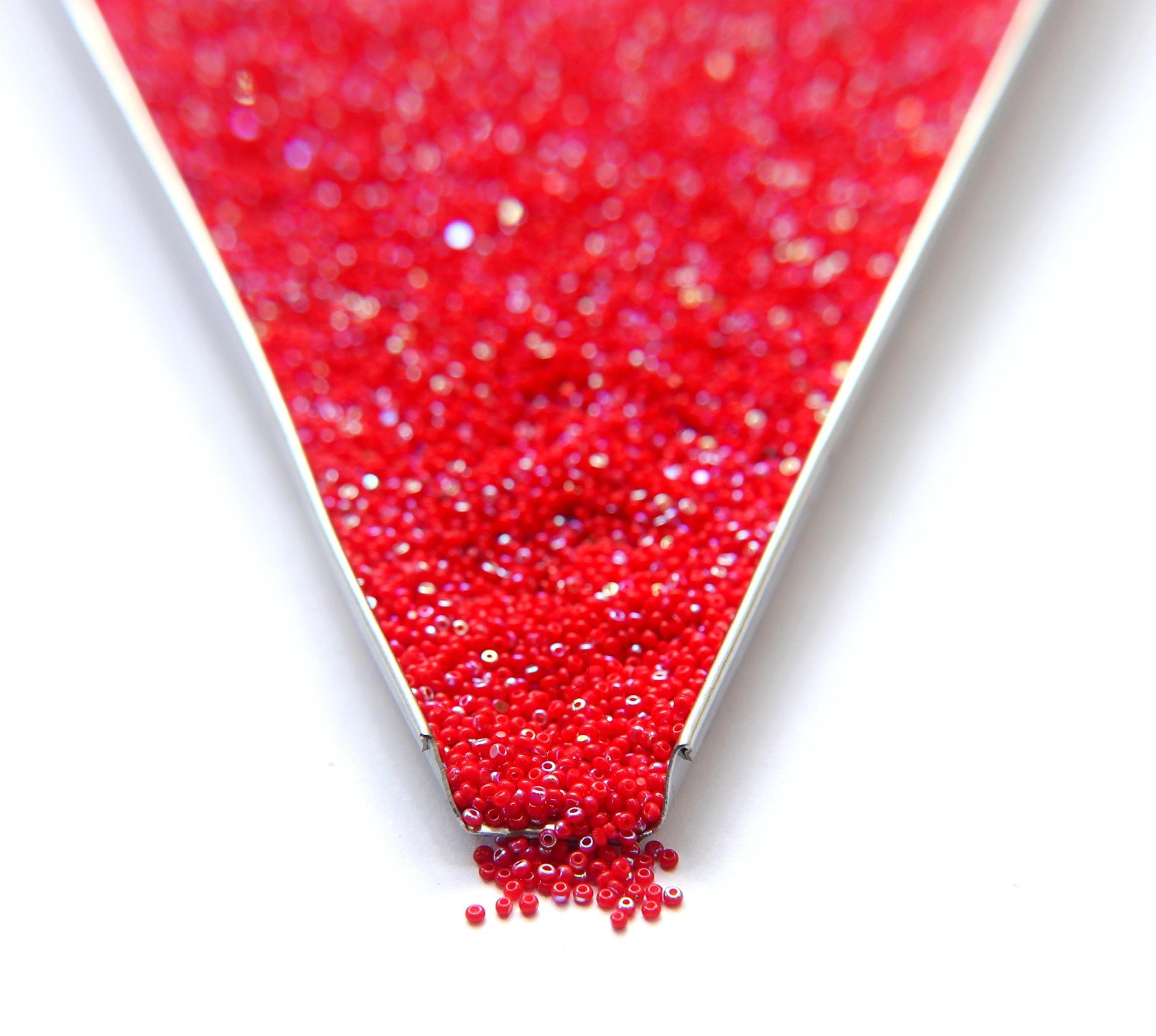 15/0 Charlotte Cut Beads in Aurore Boreale native craft supplies vintage jewelry making ornaments embroidery