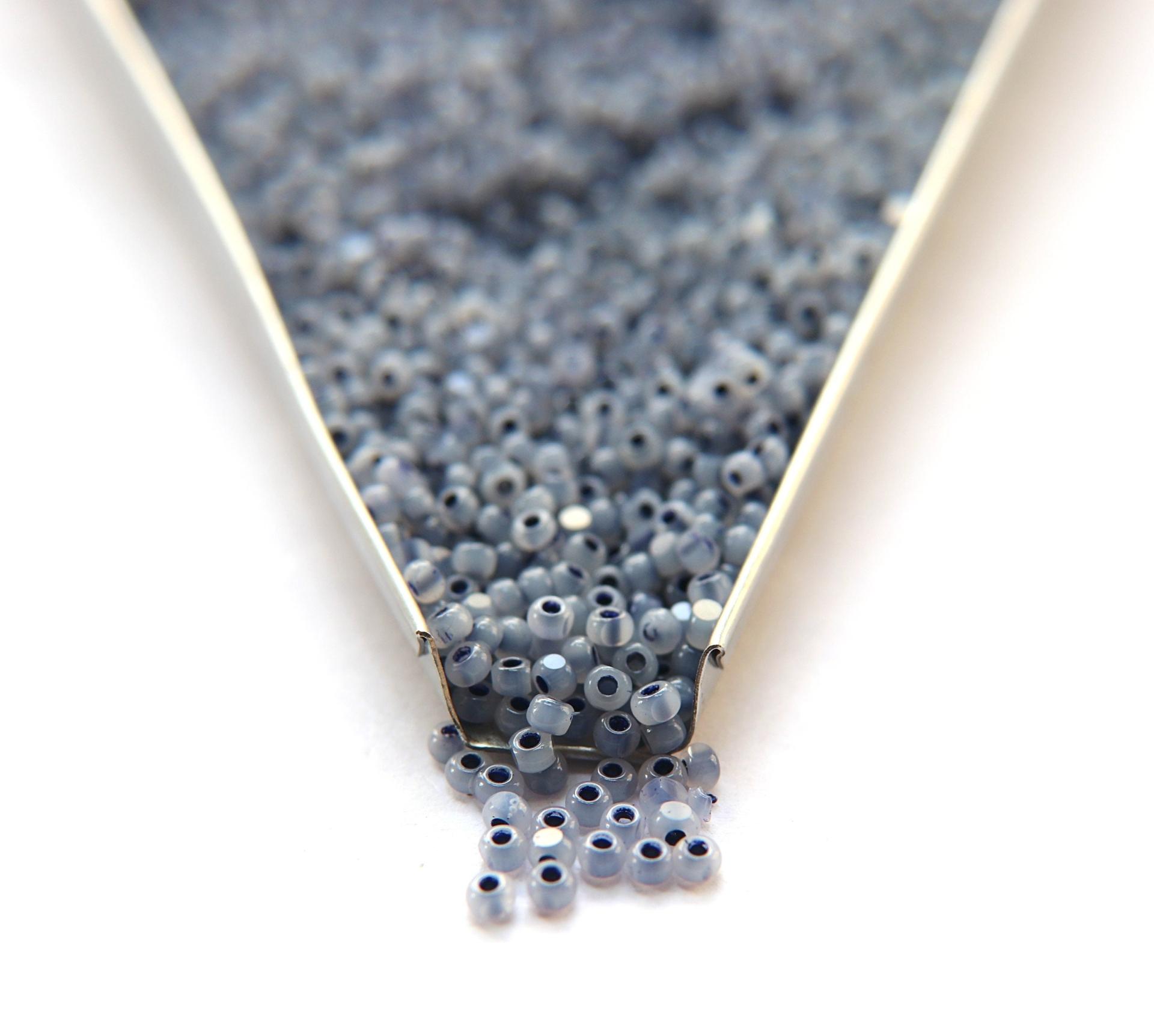 8/0 Charlotte Cut Beads Blueberry Opal 10/20/50/250/500 Grams frosted glass beads, jewelry supply, native supply