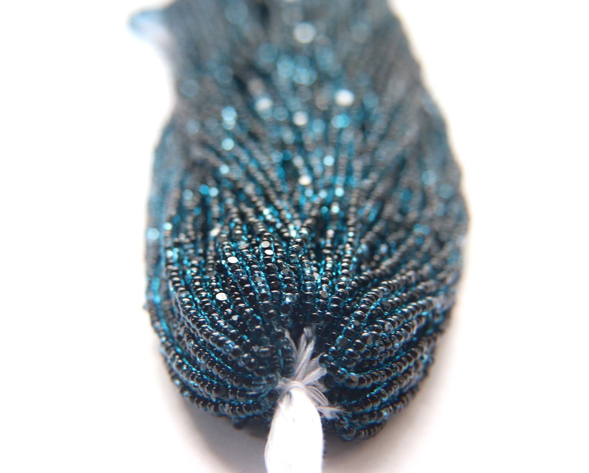 11/0 Hanks Charlotte Cut Beads  Aqua Jet Lined 1/5/25/50/100 Hanks 2.0mm jewellery NATIVE rare glass beads, jewelry supply,