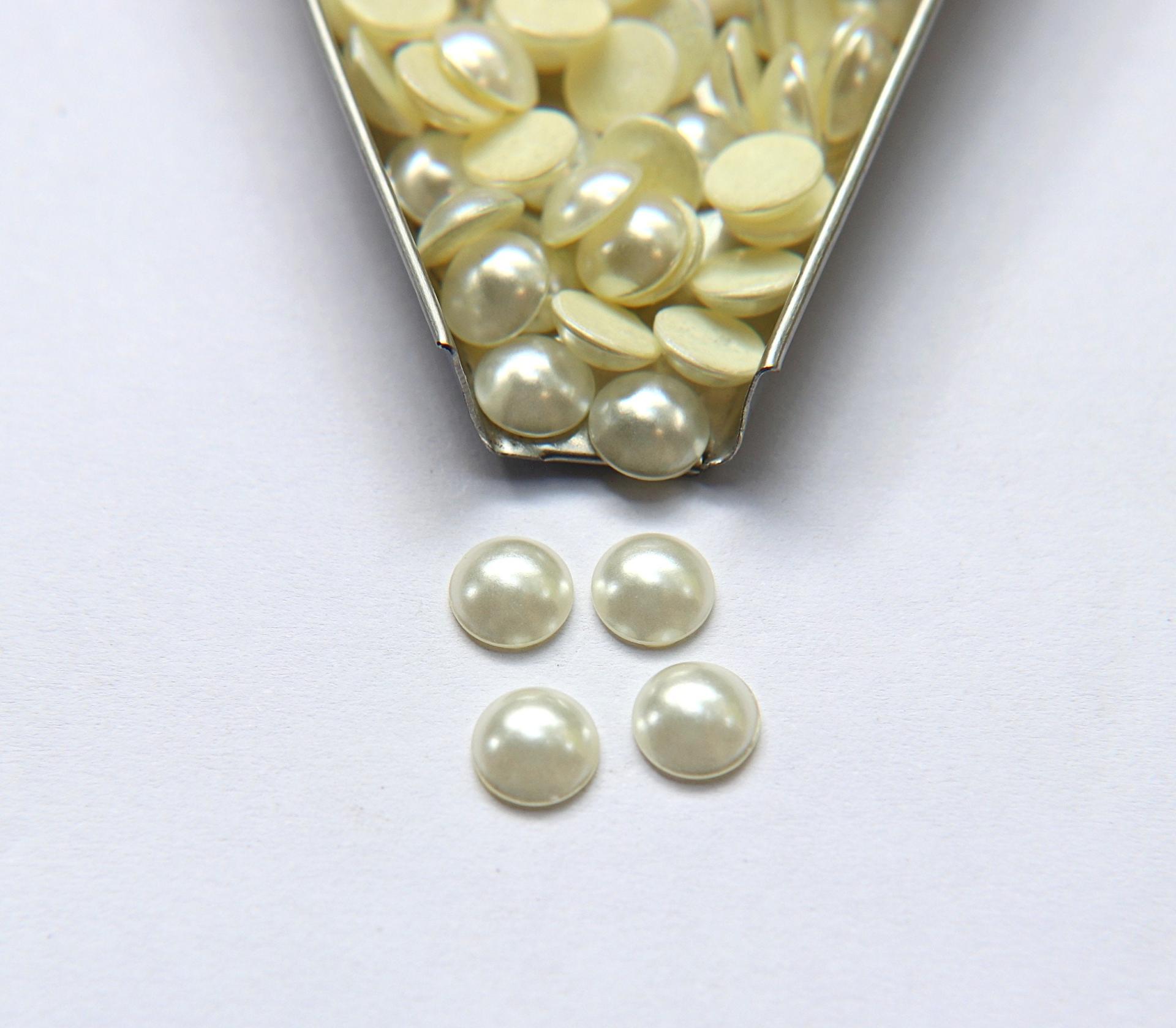 Swarovski Crystal Cabochon Pearl Hotfix Flat Backs, 7mm