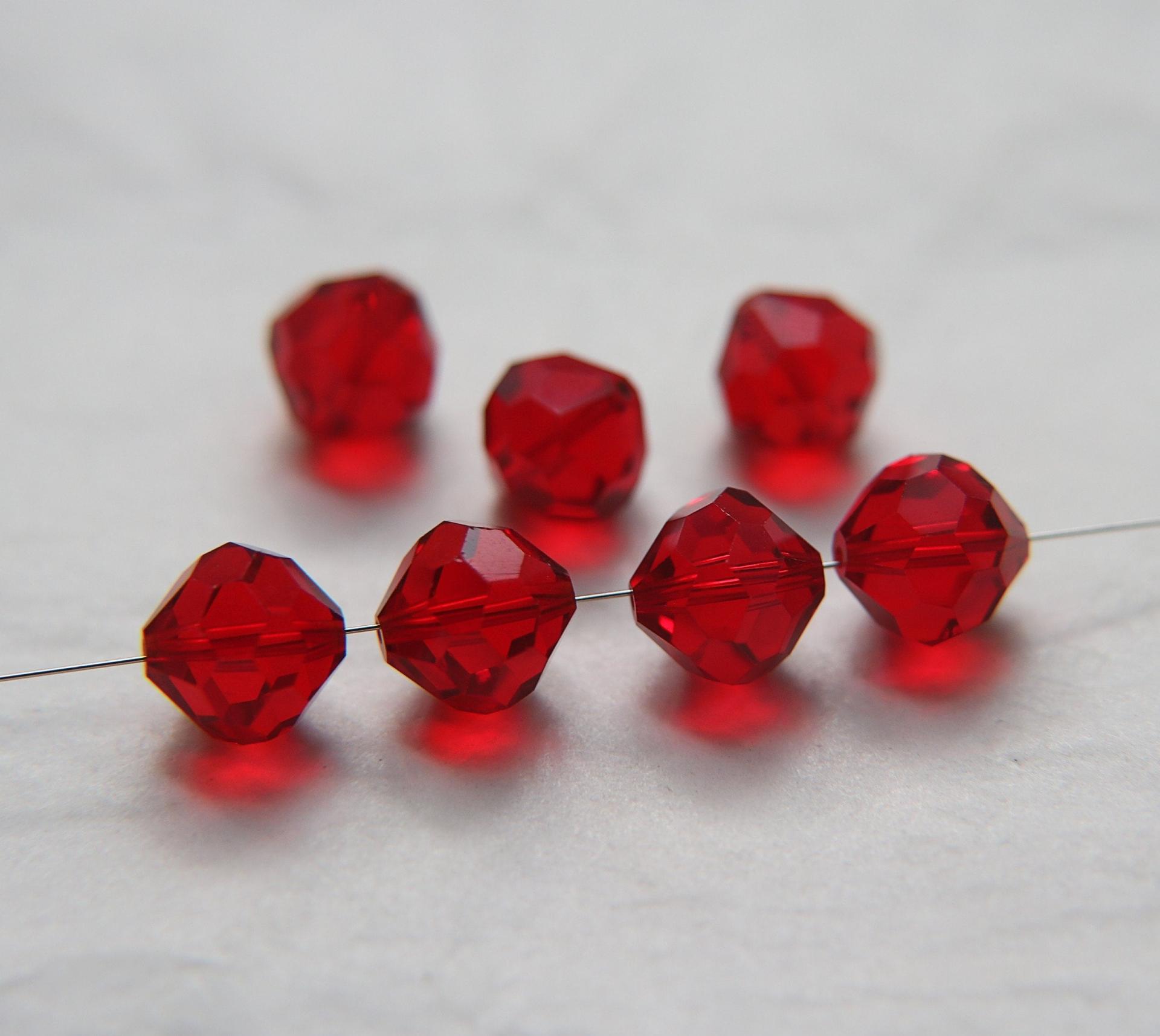 11mm Vintage Swarovski crystal beads, Siam Vintage faceted article 5309, 2/6/12/36/72/144 Pieces Vintage findings