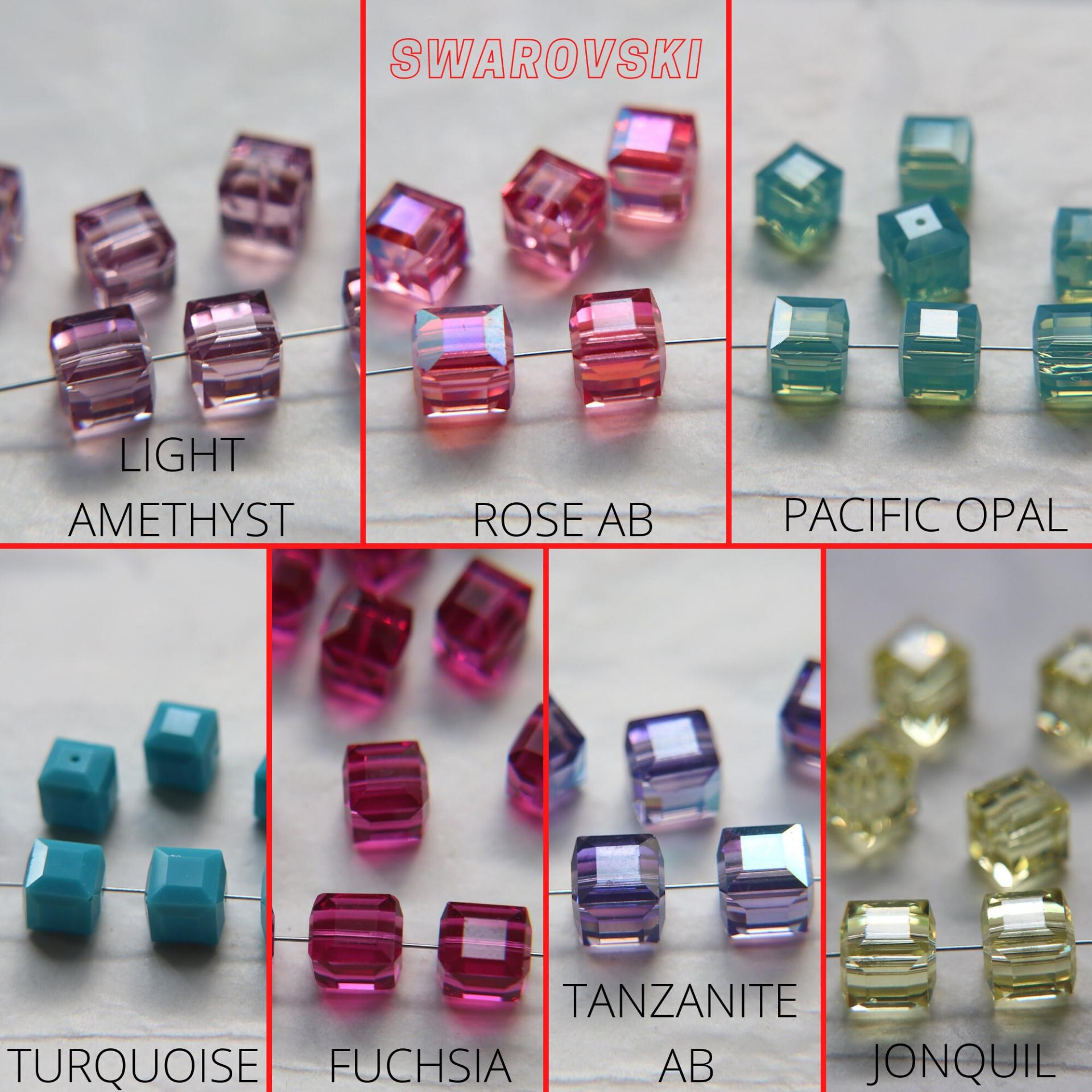 Swarovski 5601 Cube Bead 8mm (34 Colours) 2/6/12/36 Pieces wedding decorations, jewelry supplies, craft supply