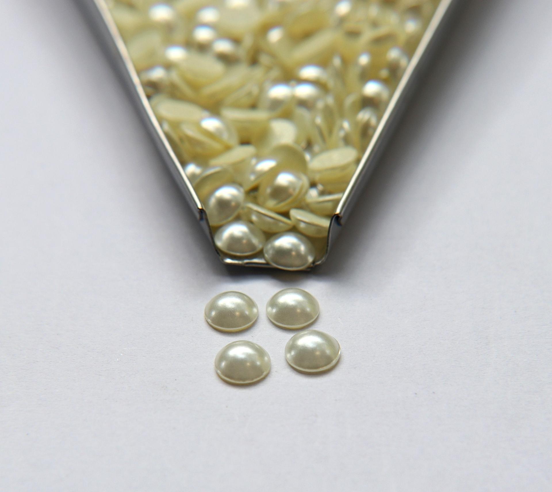 Swarovski Crystal Cabochon Pearl Hotfix Flat Backs, 7mm