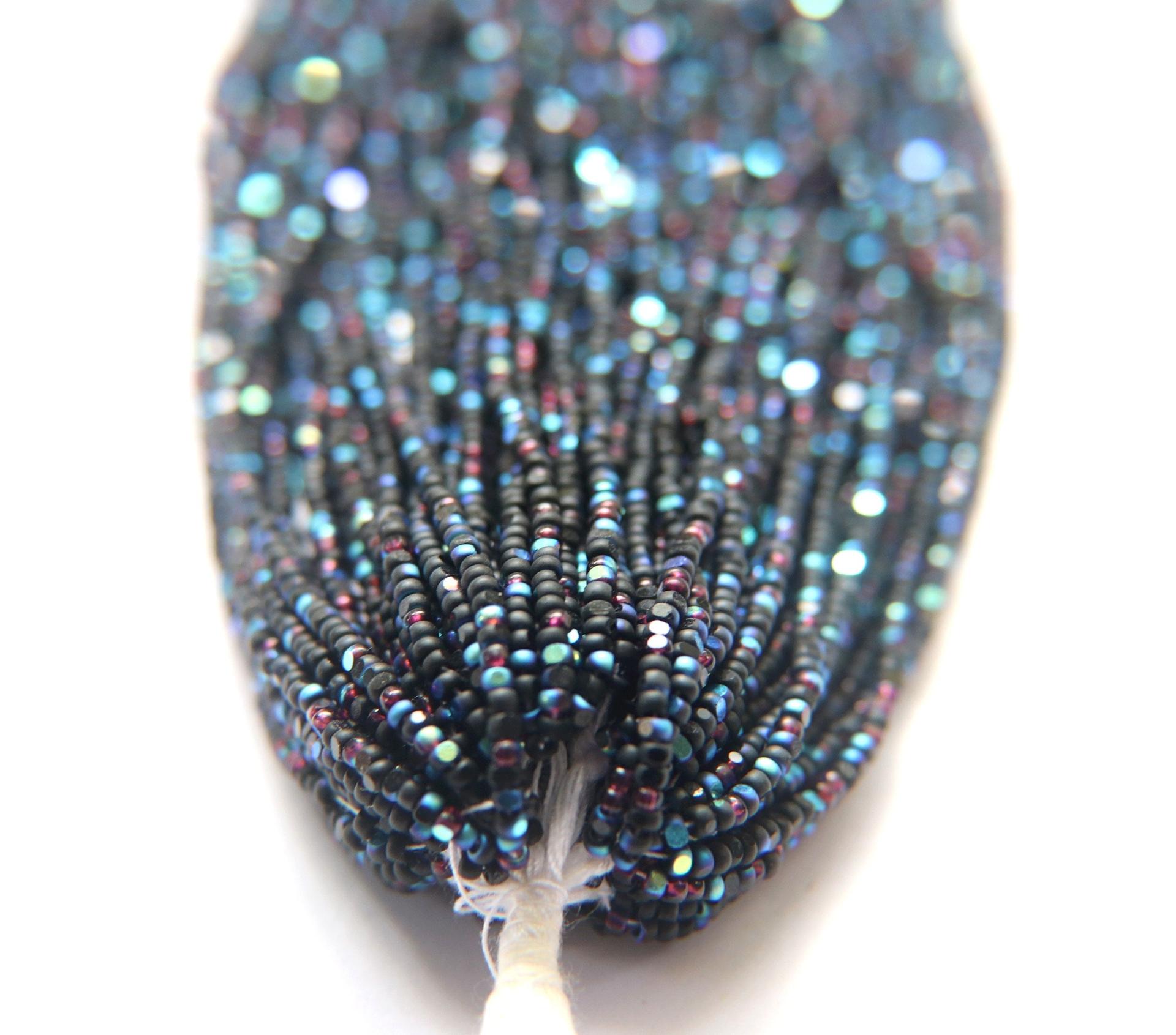 11/0 Hanks Charlotte Cut Beads Patina Matt Black Purple Iridescent 1/5/25/50/100 Hanks PREMIUM SEED BEADS, Native Supplie