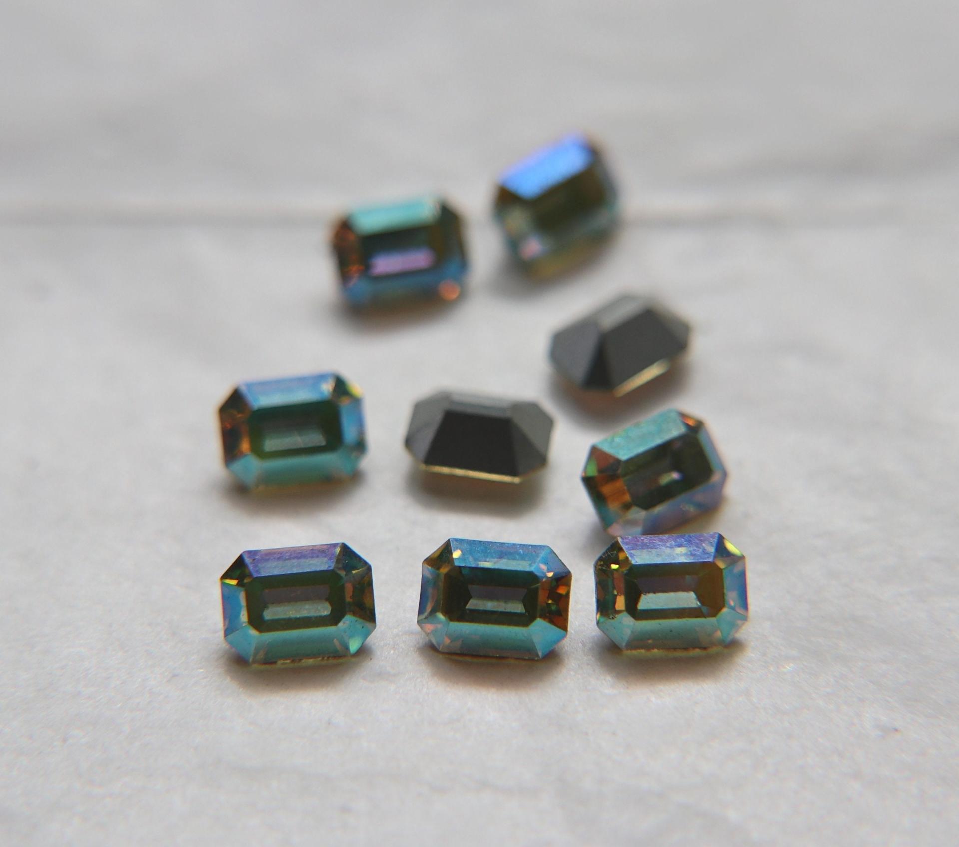 Vintage Swarovski 8x6 mm Crystal AB Octagon Shape crystal clay article 4600 Premier Crystal Rhinestones 6/12/36/72/144 Pieces gemstones