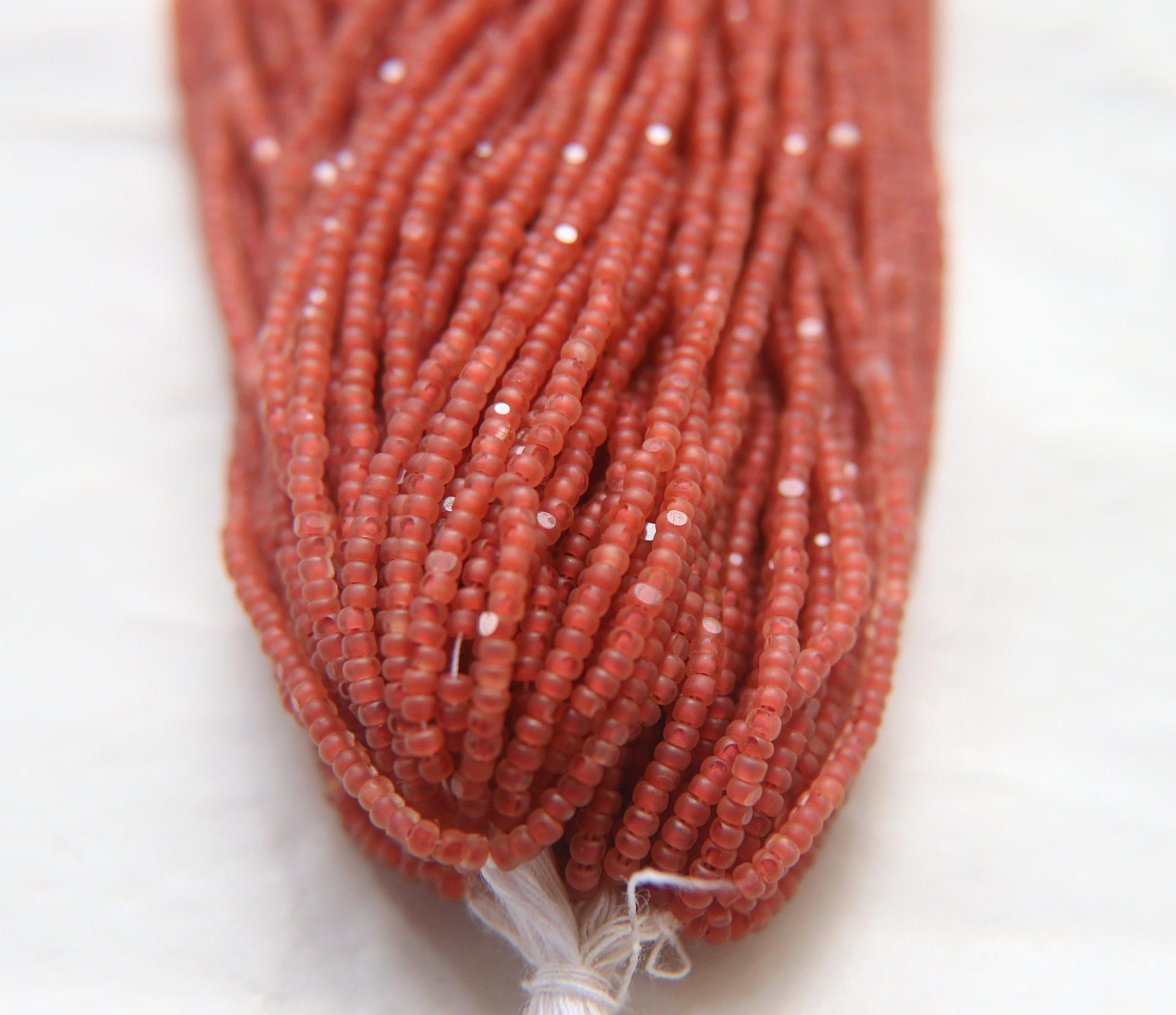11/0 Hanks Charlotte Cut Beads Crystal Matt Vintage Rose Lined 1/5/25/50/100 Hanks PREMIUM SEED BEADS, Native Supplies