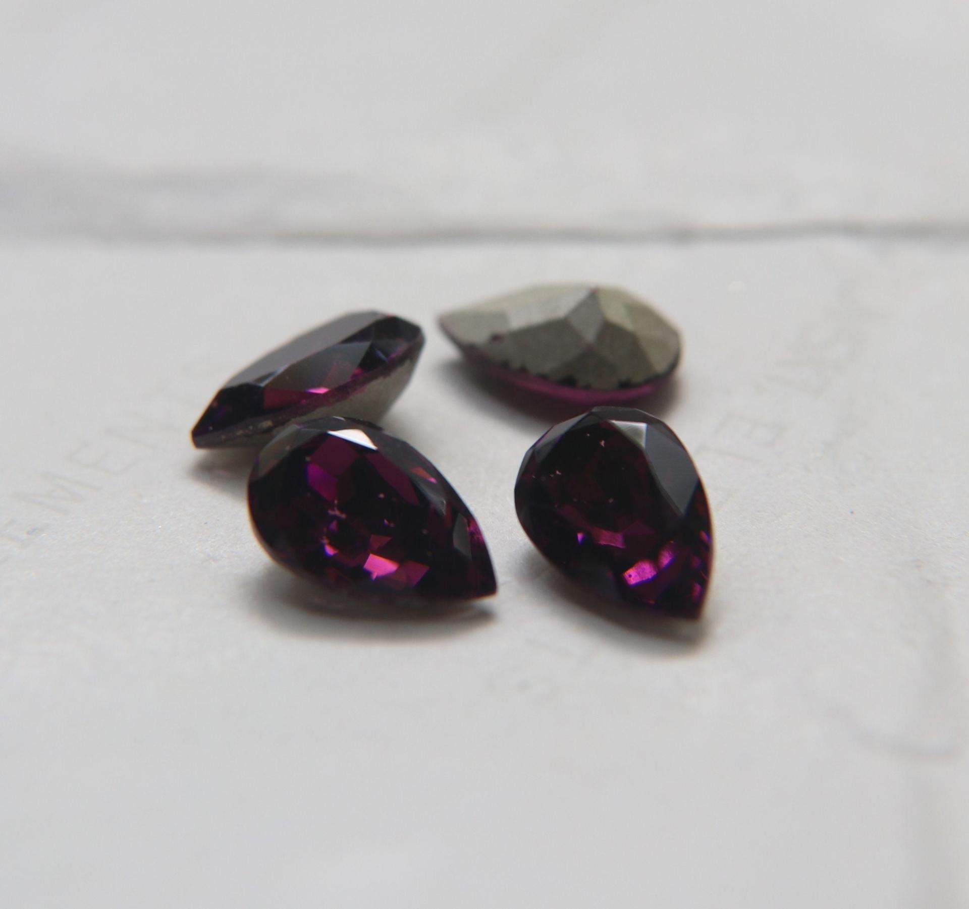 Vintage Swarovski 13x8.5 mm Amethyst Pear Shape Premier Crystal Rhinestones 2/6/24/72/144  Pieces gemstones, jewlery