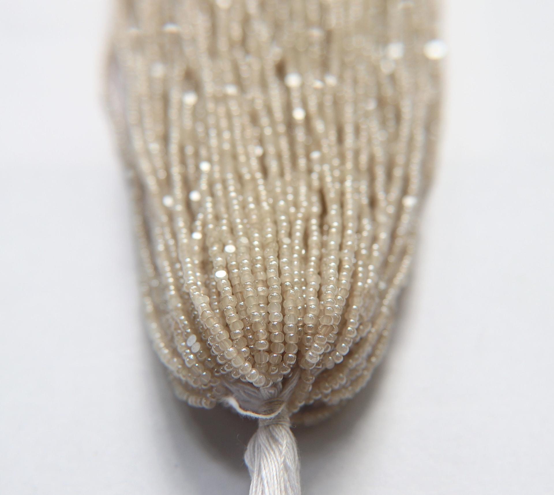 13/0 Hanks Charlotte Cut Beads Light Pearl Beige 2X 1/5/25/50/100 Hanks 1.6mm glass beads, native jewelry supply, findings
