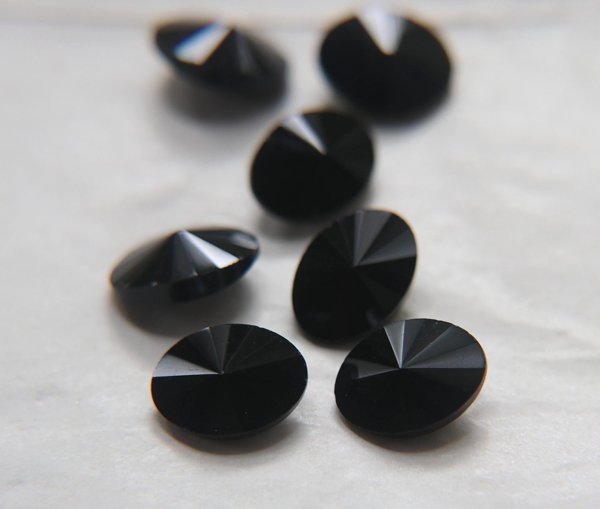 Vintage Swarovski 14x10 mm Jet Oval Rivoli Shape 4122 Premier Crystal Rhinestones 6/12/36/72/144 Pieces gemstones
