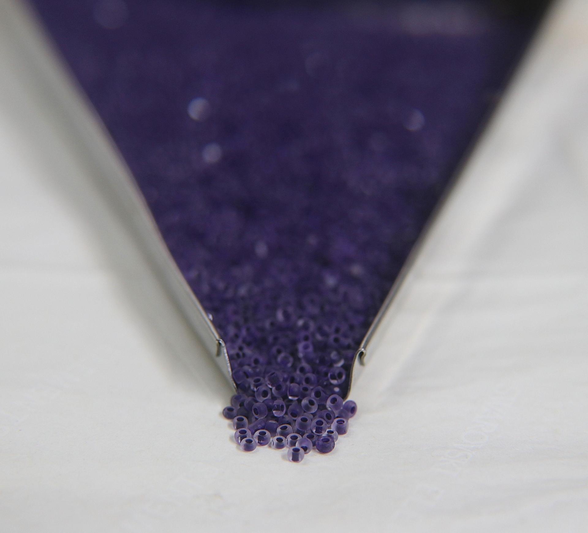 11/0 Hanks Charlotte Cut Beads Crystal Matt Purple Velvet Lined 10/20/50/250/500 Grams  PREMIUM SEED BEADS, Native Supplies