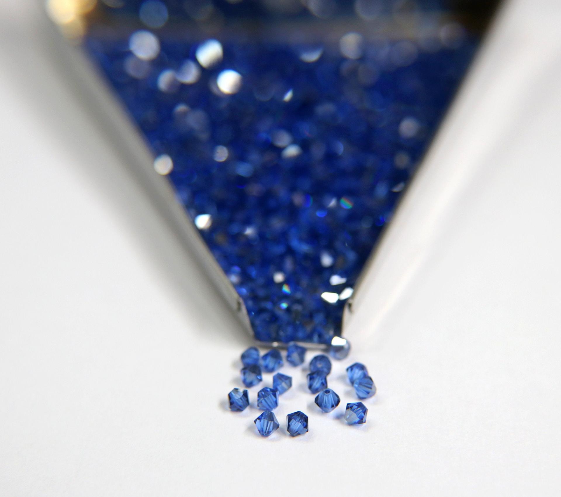 4mm Sapphire Satin Swarovski Bicone Beads 36/72/144/432/720 Pieces Rare findings, jewelry making, craft supplies, embellishment, craft