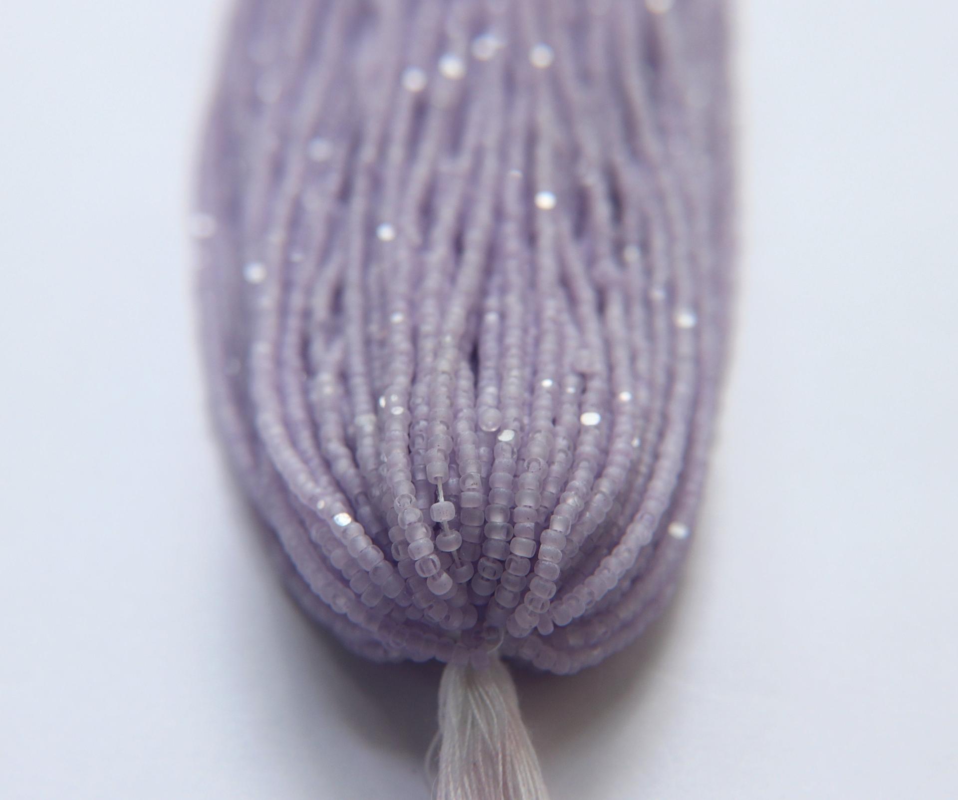 11/0 Hanks Charlotte Cut Beads Crystal Matt Lilac Lined 1/5/25/50/100 Hanks PREMIUM SEED BEADS, Native Supplies