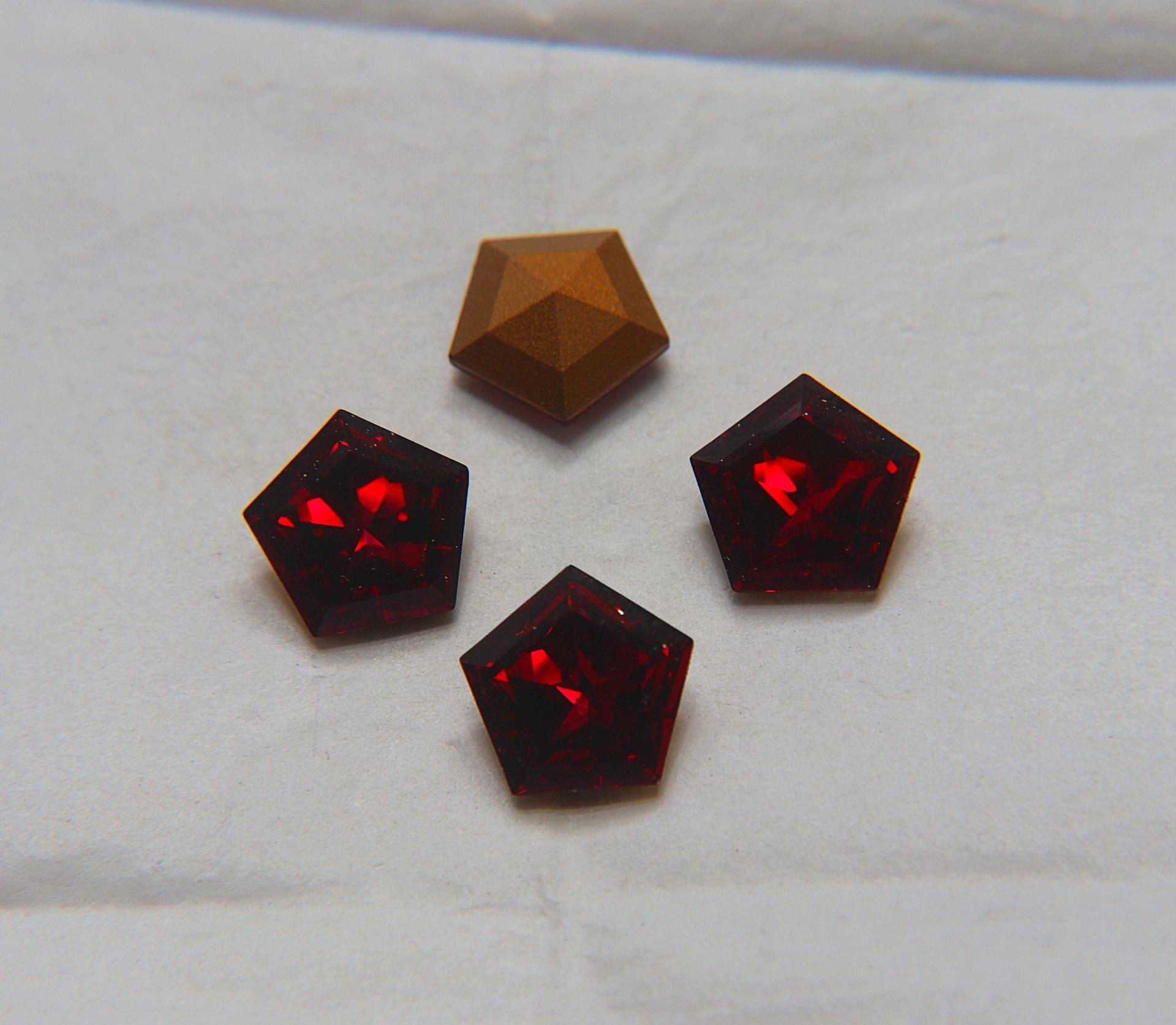 Vintage Swarovski 14 mm Swarovski Hexagon #4730 Ruby Premier Crystal Rhinestones 2/6/12/36 Pieces gemstones
