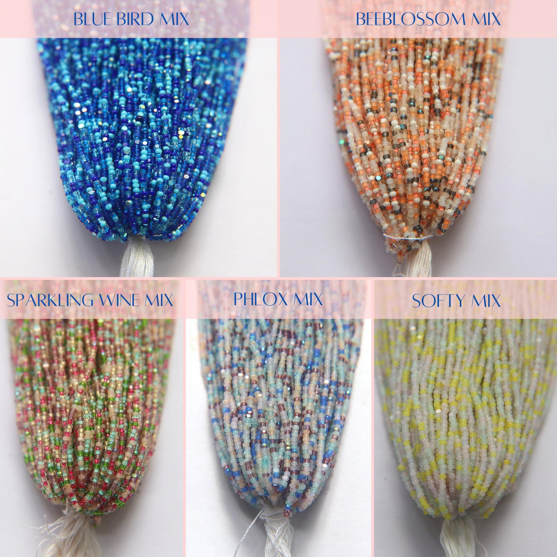 13/0 Hanks Charlotte Cut Beads in Designer Mix (5 Colors) 1/5/25/50/100 Hanks 1.6mm rare glass beads, jewelry supply, native supply